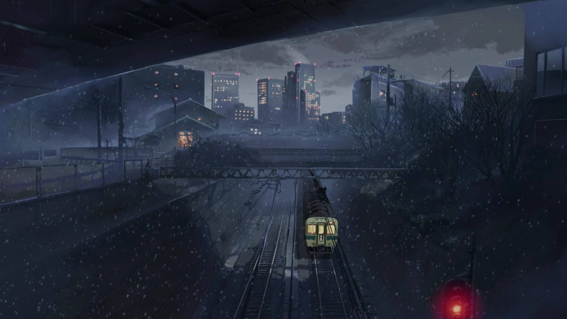Utforskadet Livfulla Neonindränkta Nattlivet I Anime Night City. Wallpaper