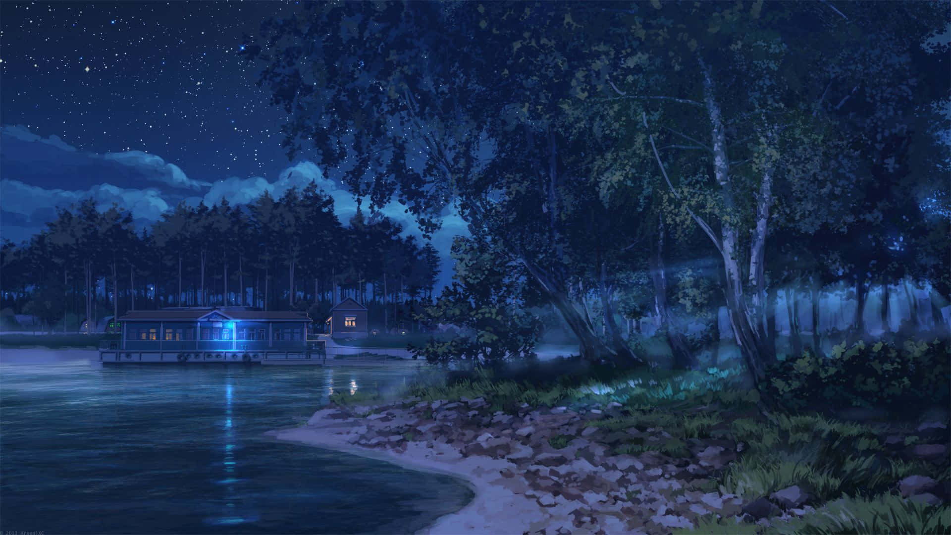 anime background of a park at night, award - winning | Stable Diffusion |  OpenArt