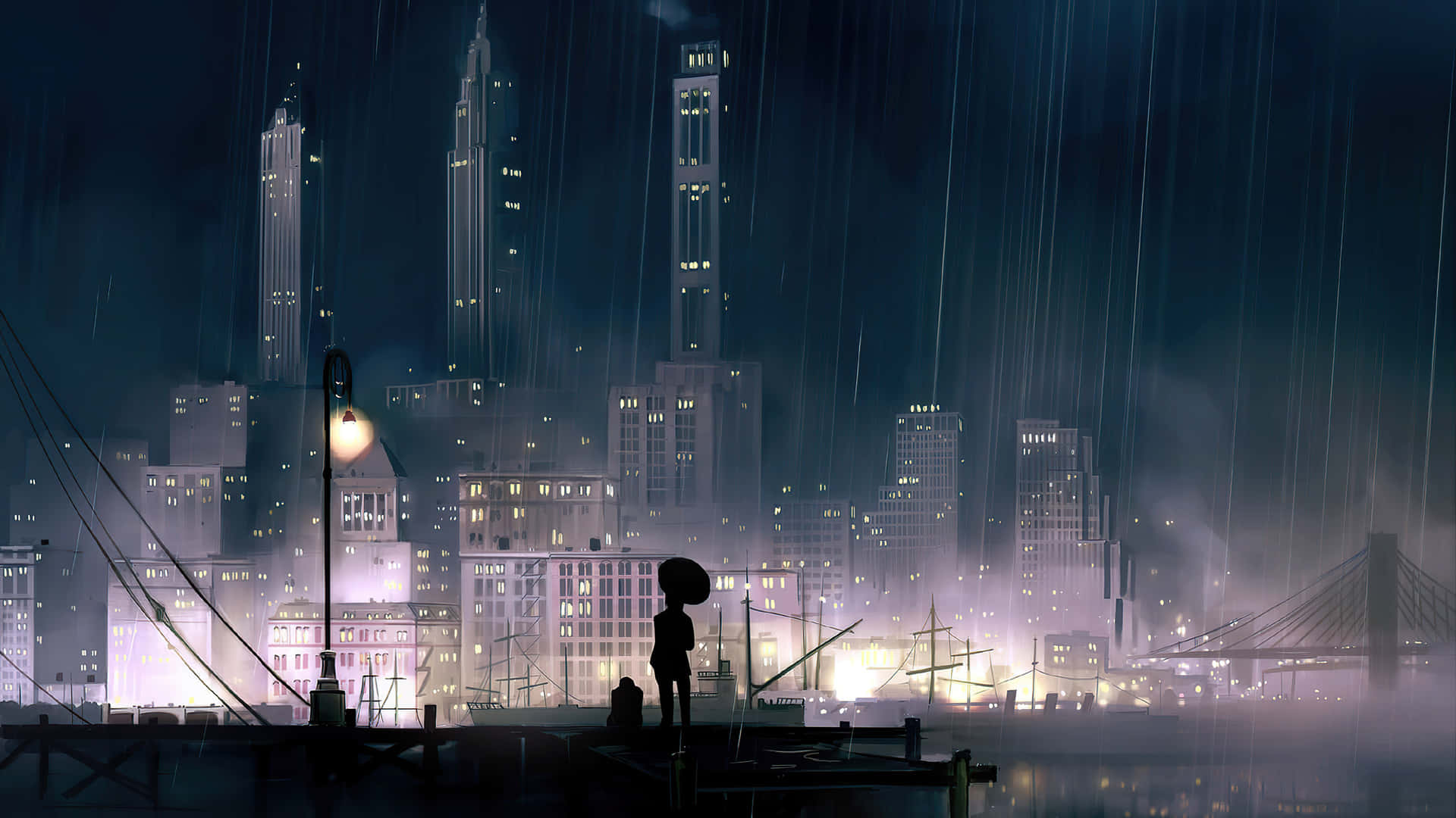 Relax and enjoy the night with a good anime. Wallpaper