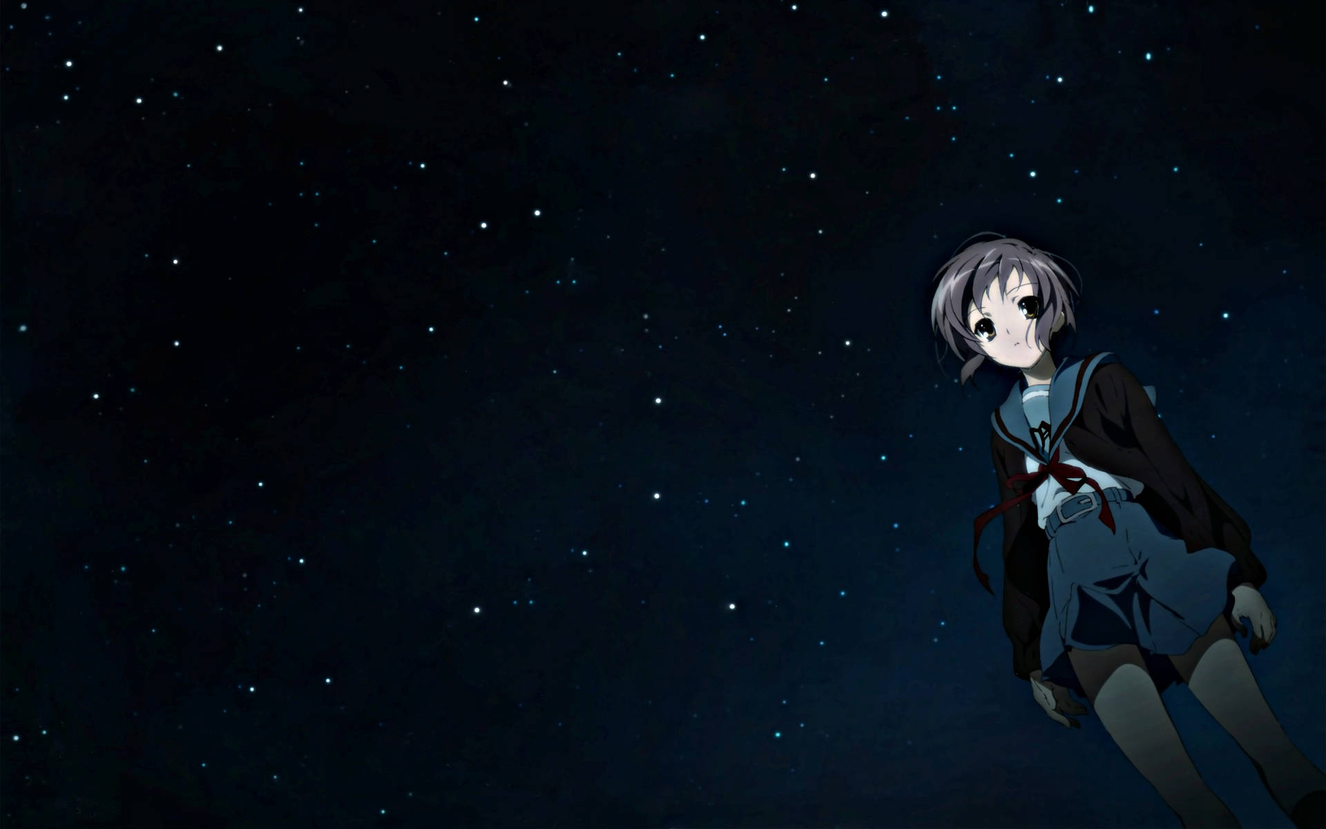 Anime Night Sky And Girl Wallpaper