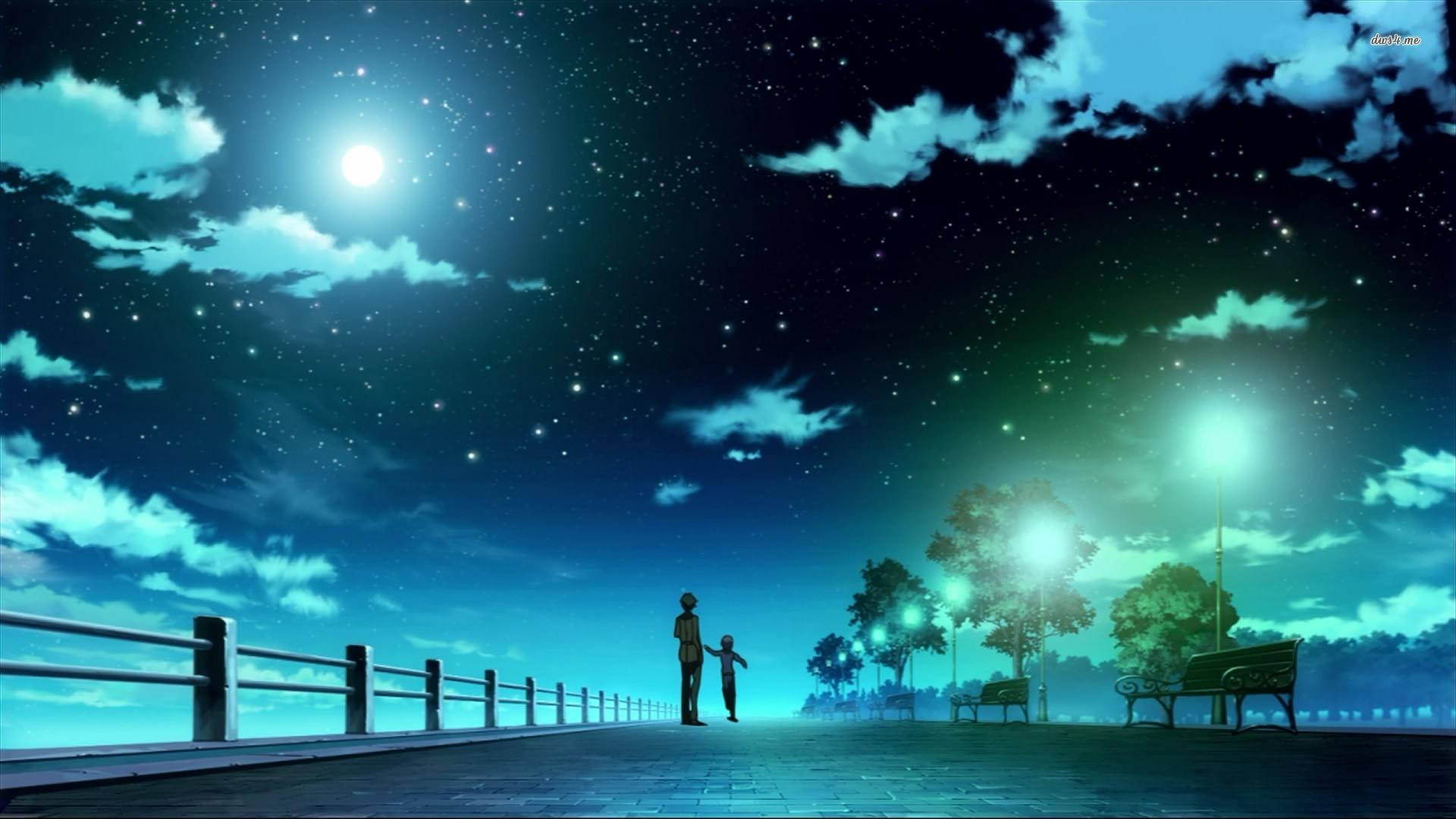 Download Anime Night Sky And Park Wallpaper 