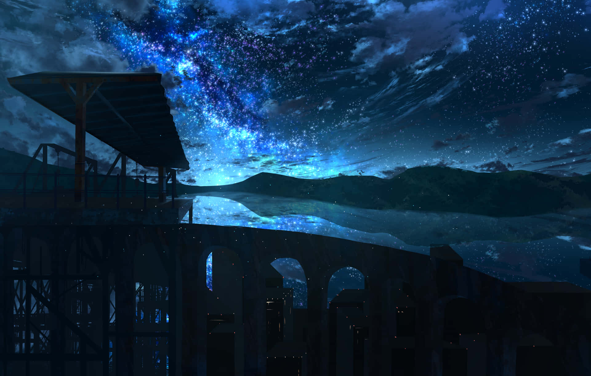 Pretty Anime Night Wallpaper