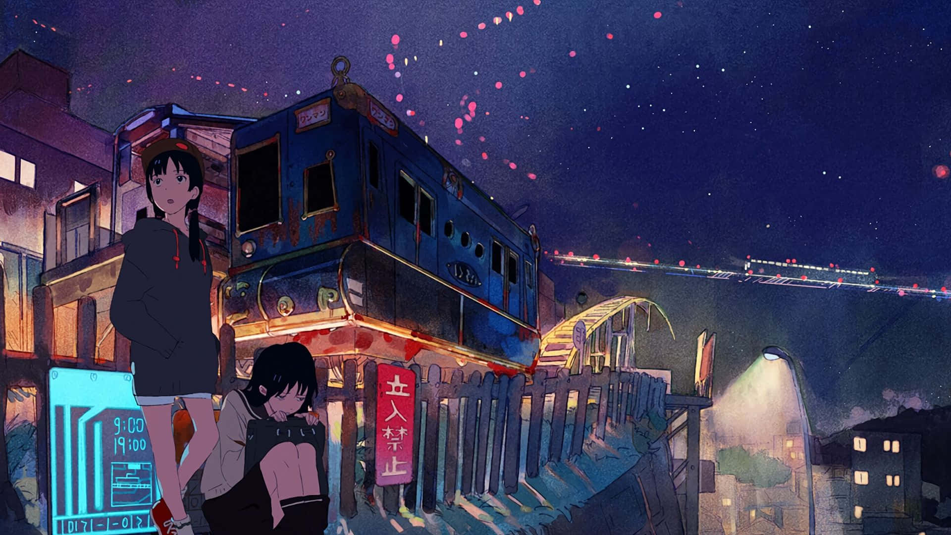 Unwind with Anime Under The Stars Wallpaper