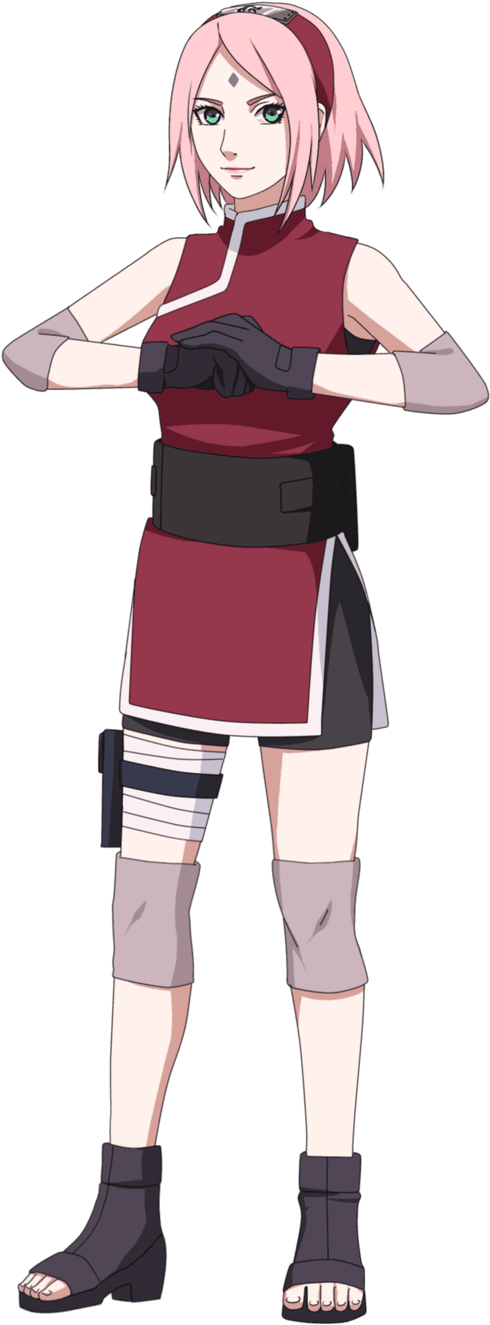 Anime Ninja Girl Standing Pose PNG