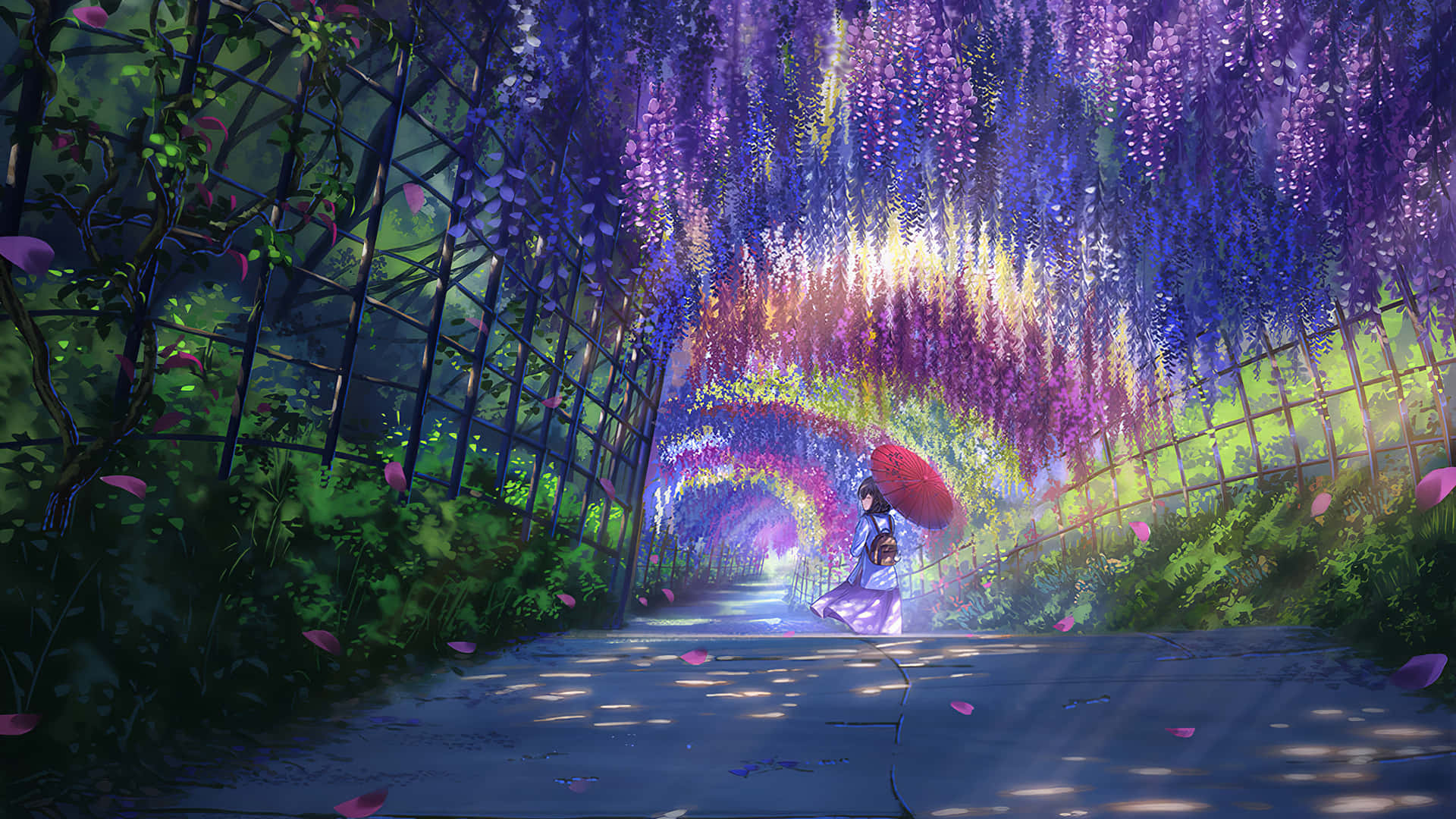 Hintergrundbilddes Anime-parks Kawachi Fujien Wisteria Garden