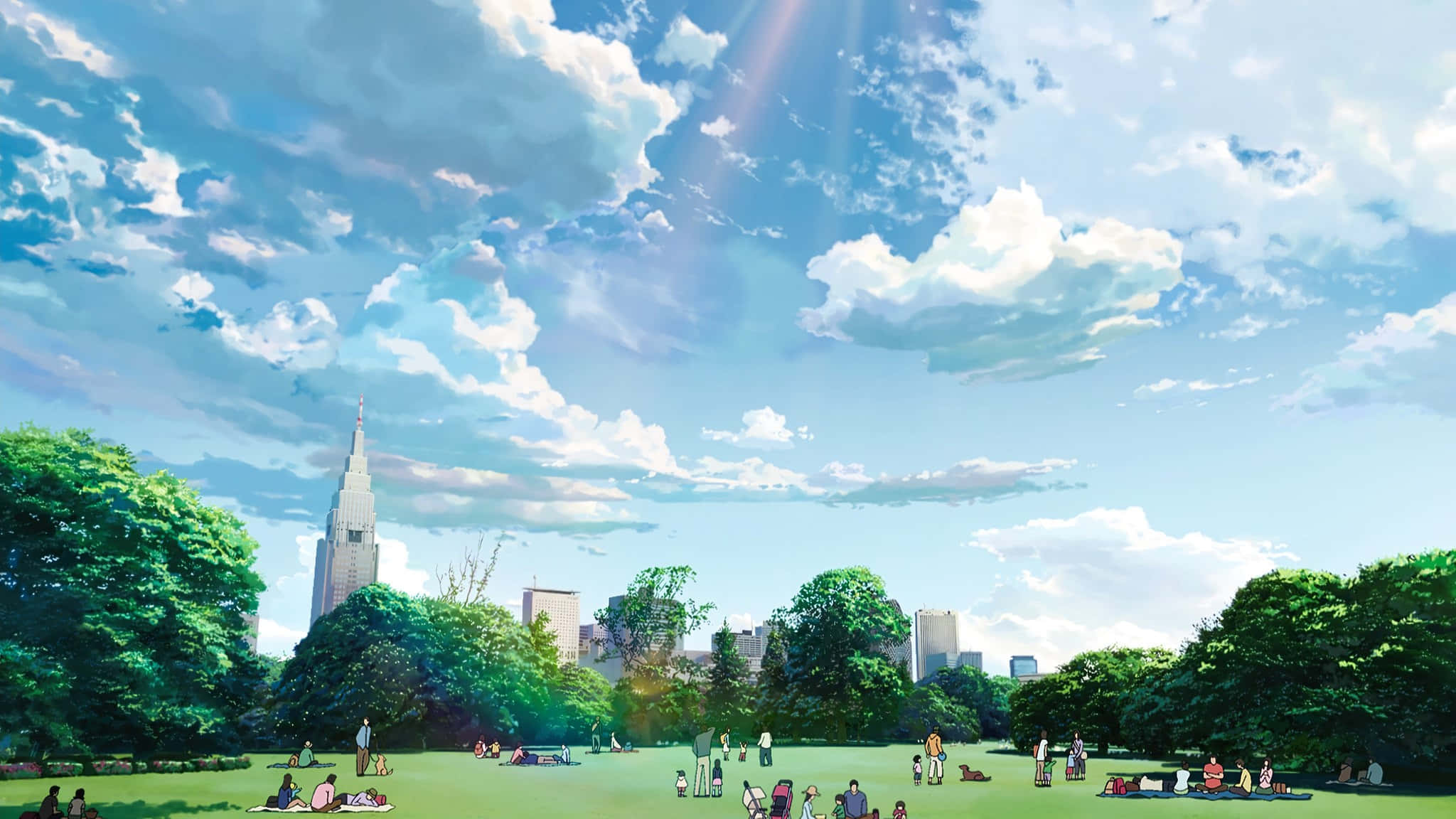 Anime Park Garden Of Words Background