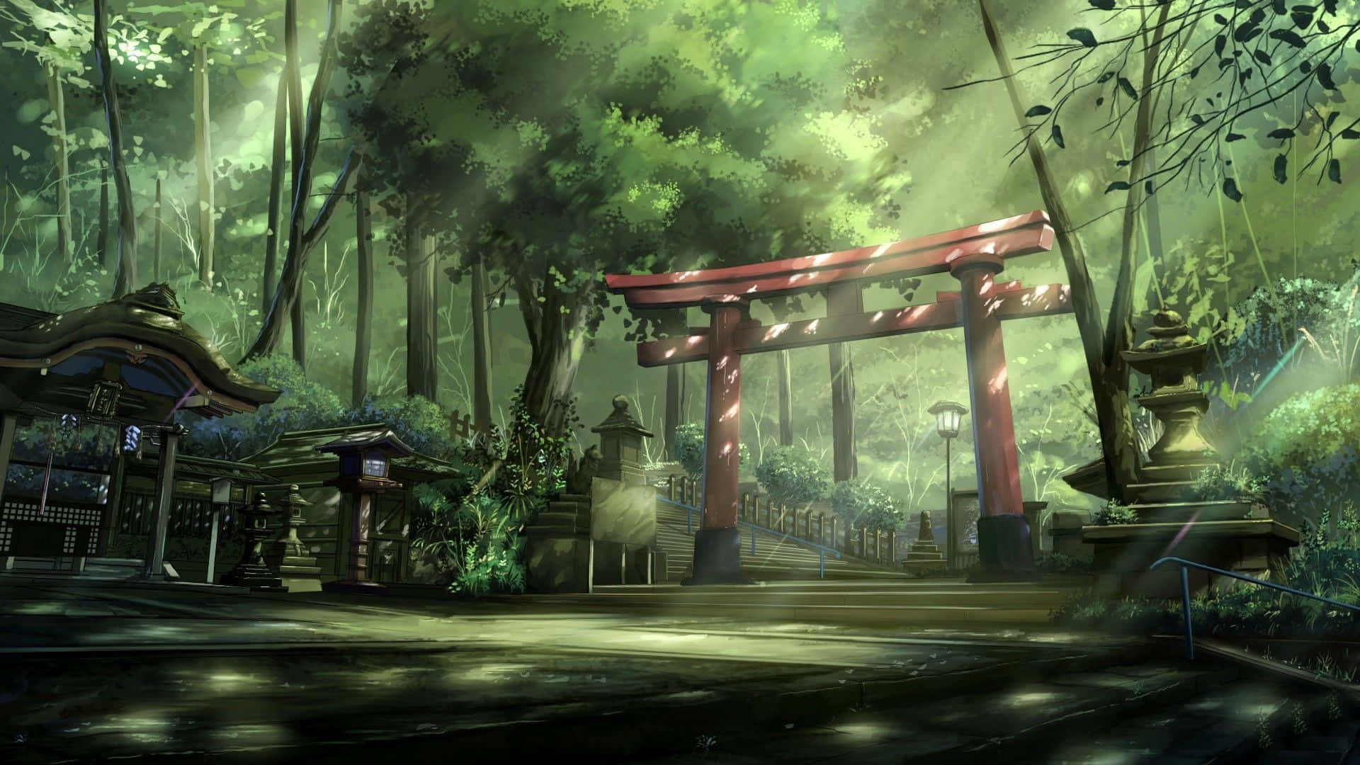Escenariode Un Parque De Anime. Fondo de pantalla