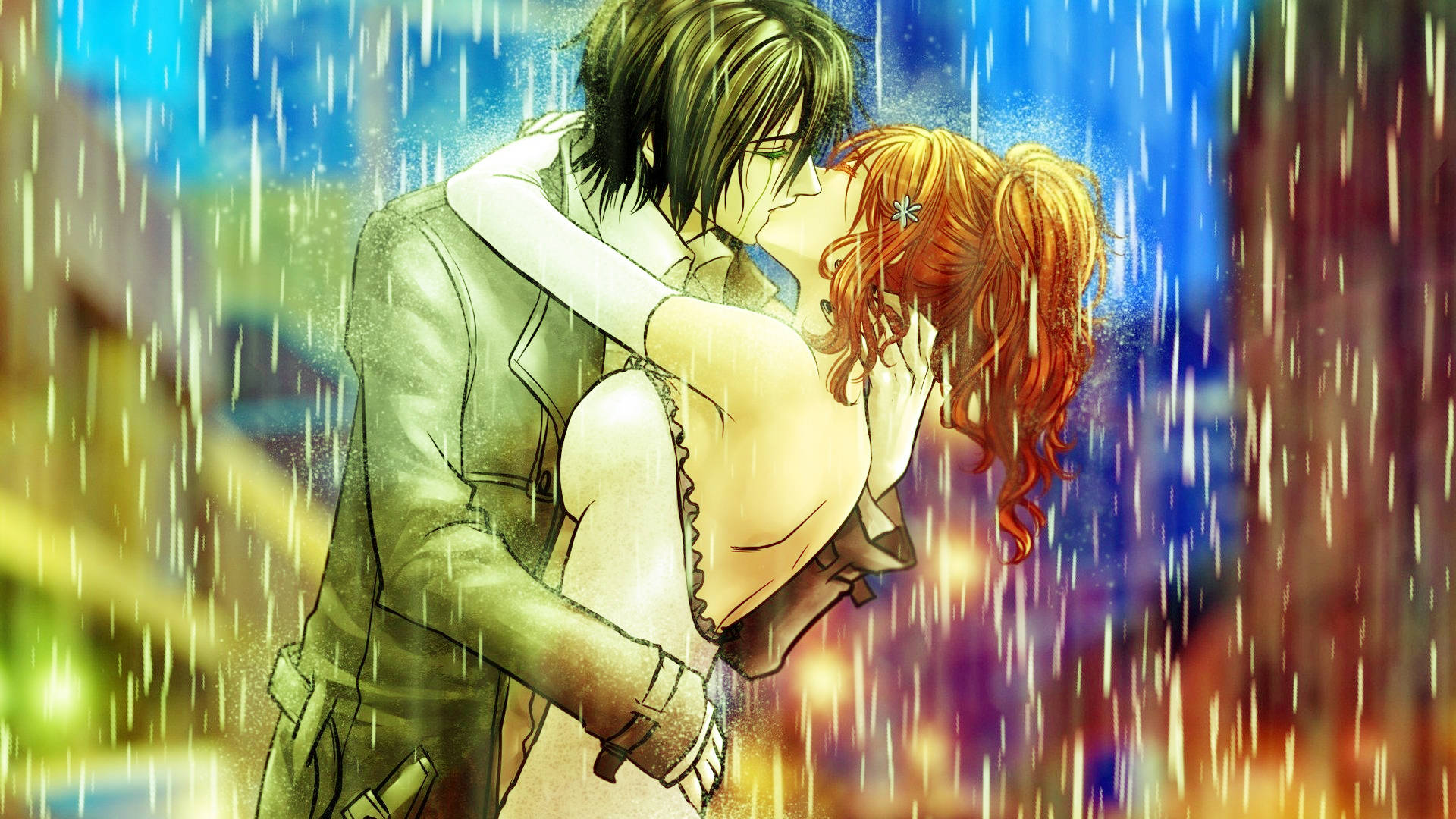 Anime Passionate Kissing Hd Background