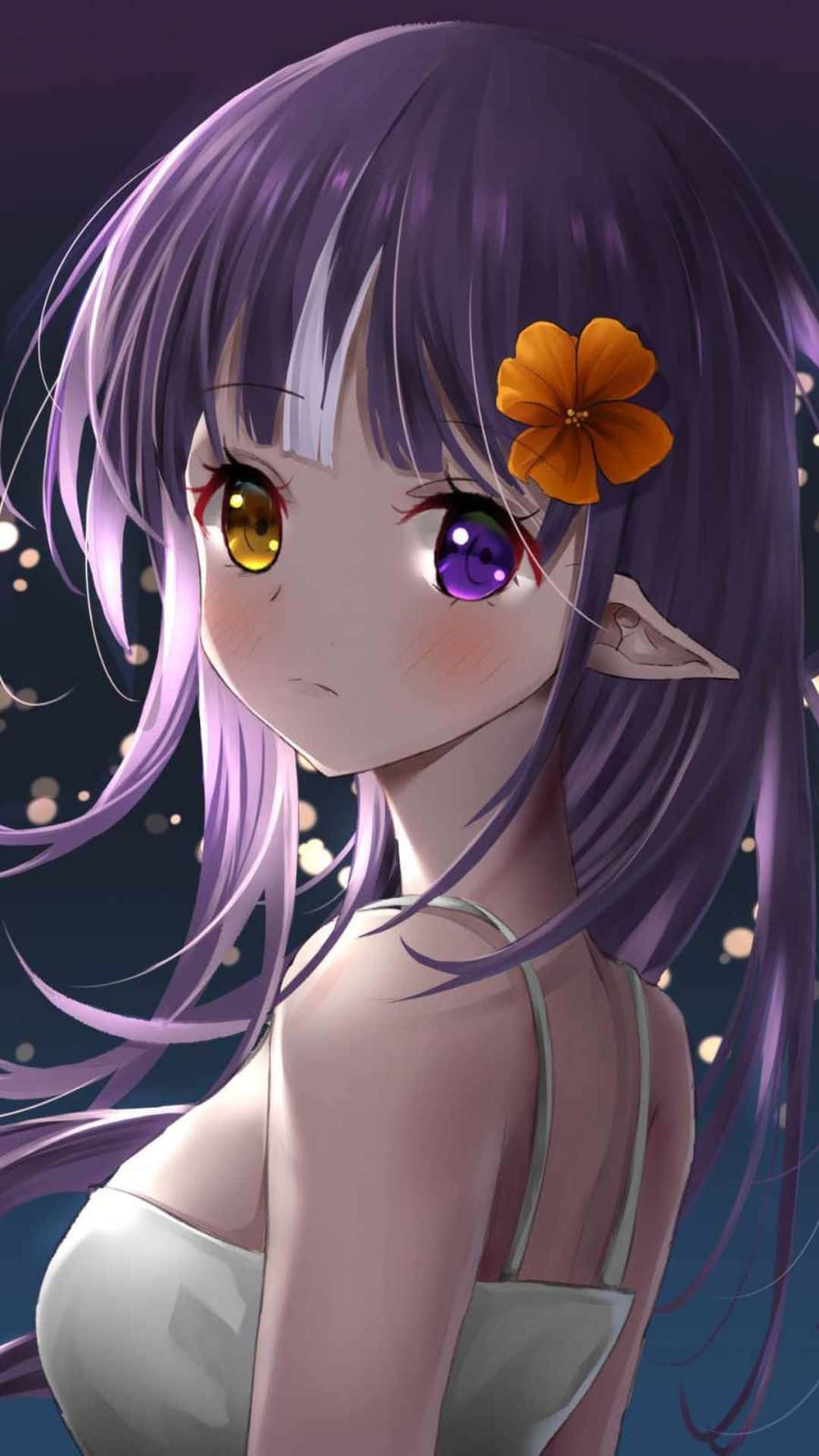 Mysterious Purple Anime Girl - adorable purple anime pfps - Image