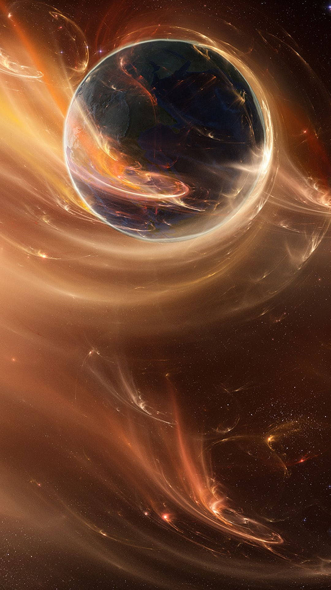 Anime Planet Swirled In Space Wallpaper