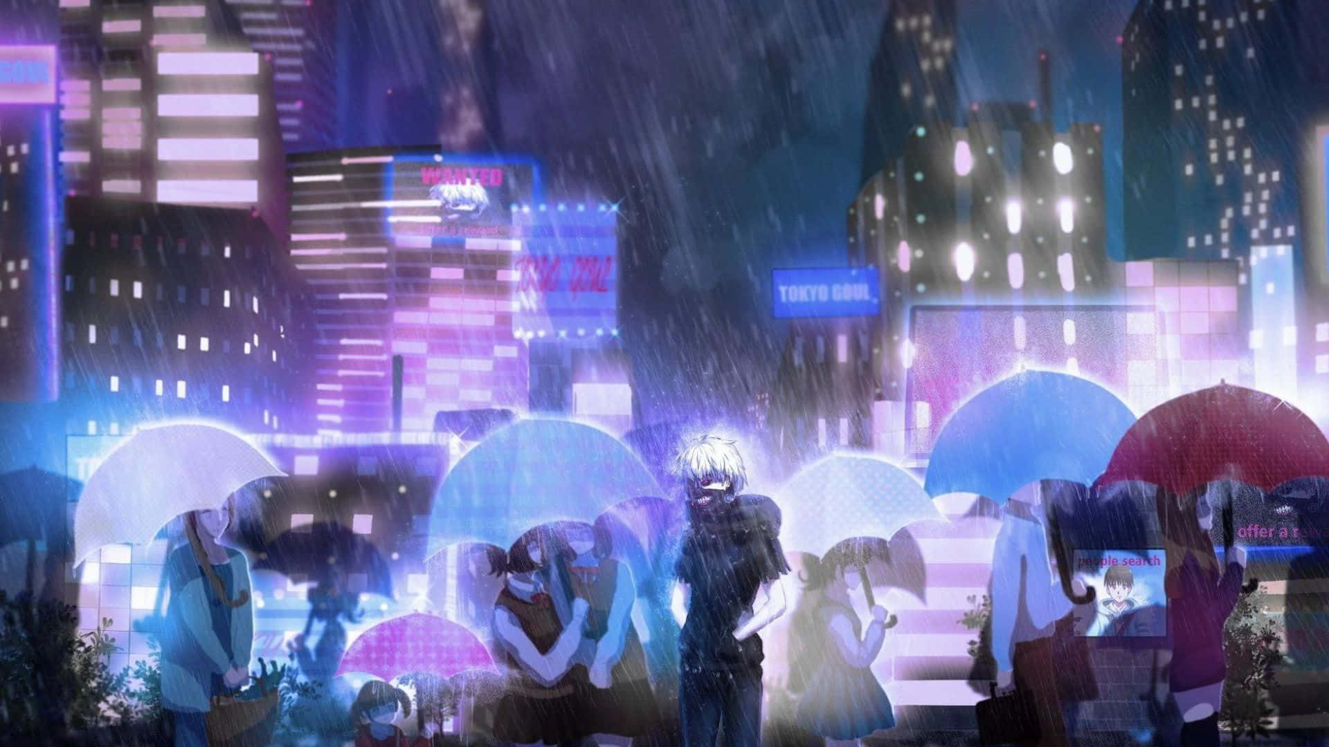 HD wallpaper: signs, building, anime, rain, city | Wallpaper Flare