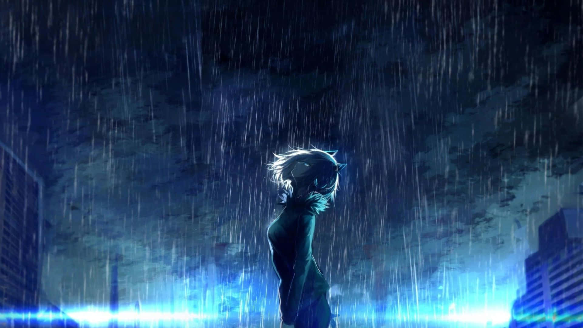Beautiful rain anime wallpaper for your device screen