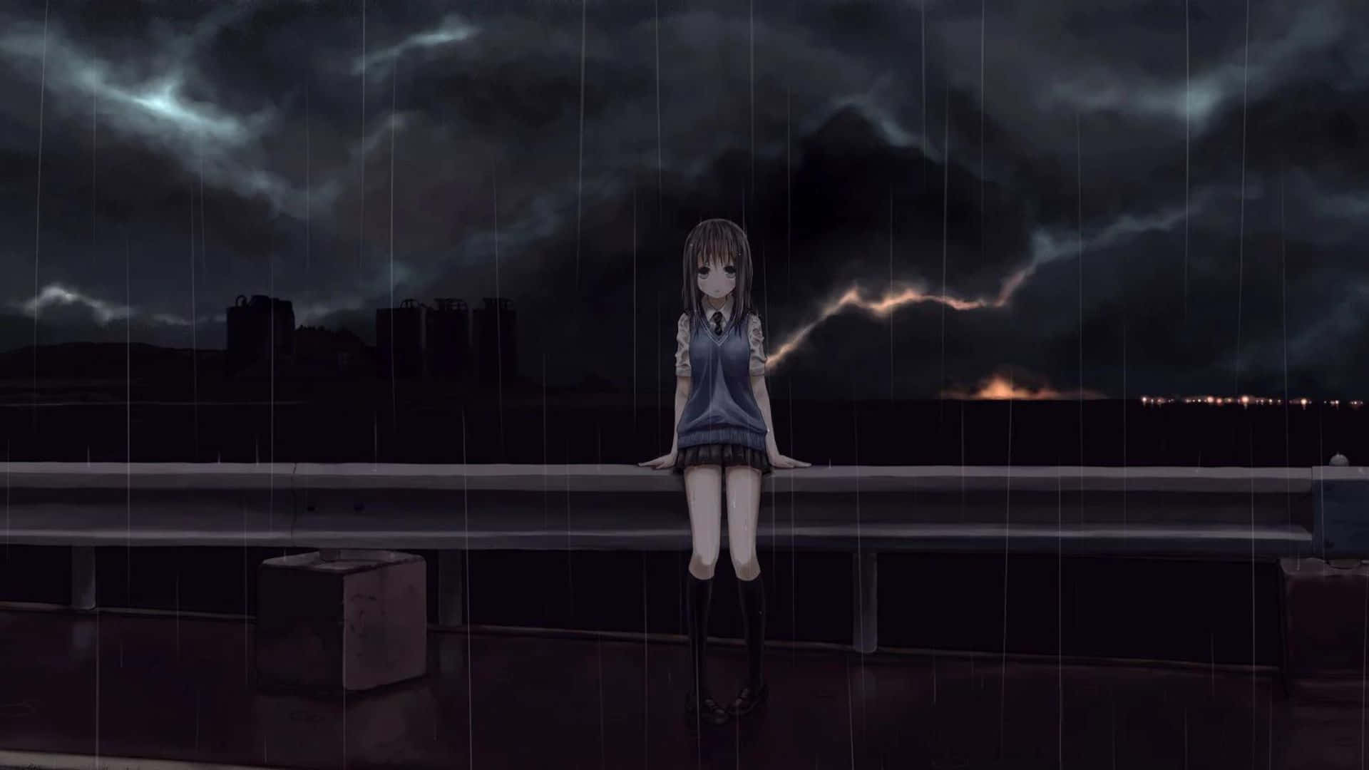 Night Rain  Anime scenery Landscape wallpaper Rain wallpapers