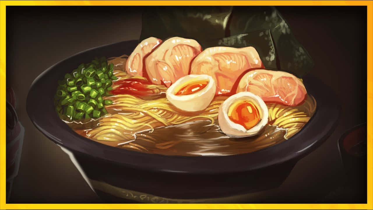 Anime Ramen Delightful Bowl Wallpaper