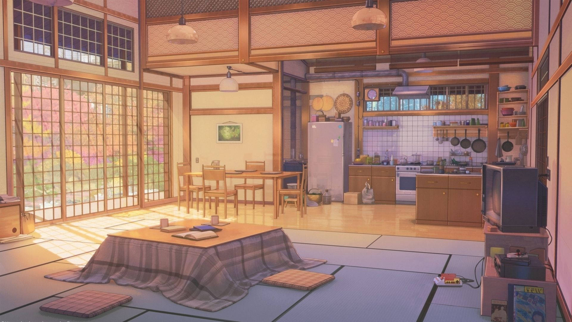 Anime Room At Daytime Wallpaper