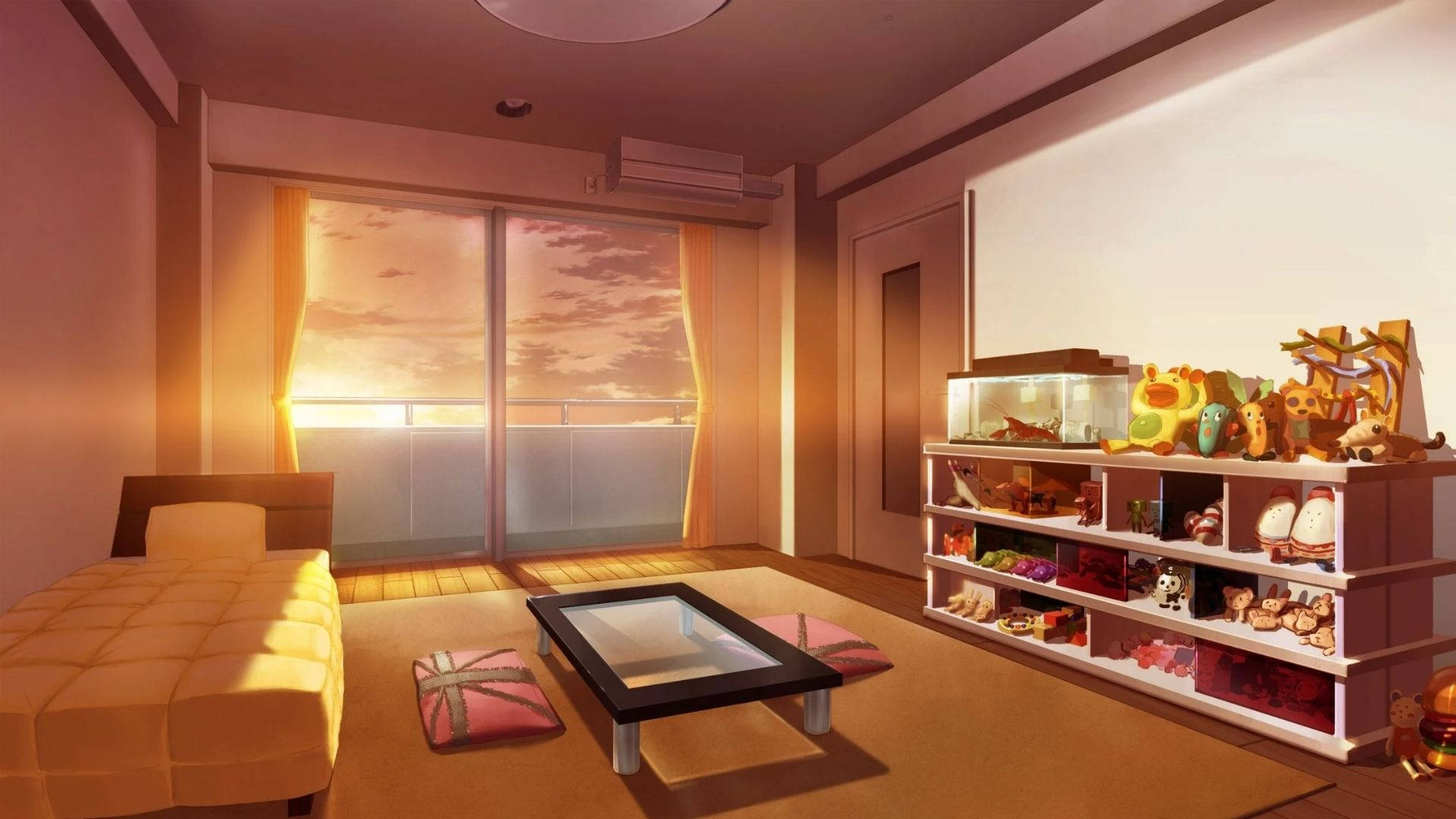 Anime Room At Sunset Wallpaper