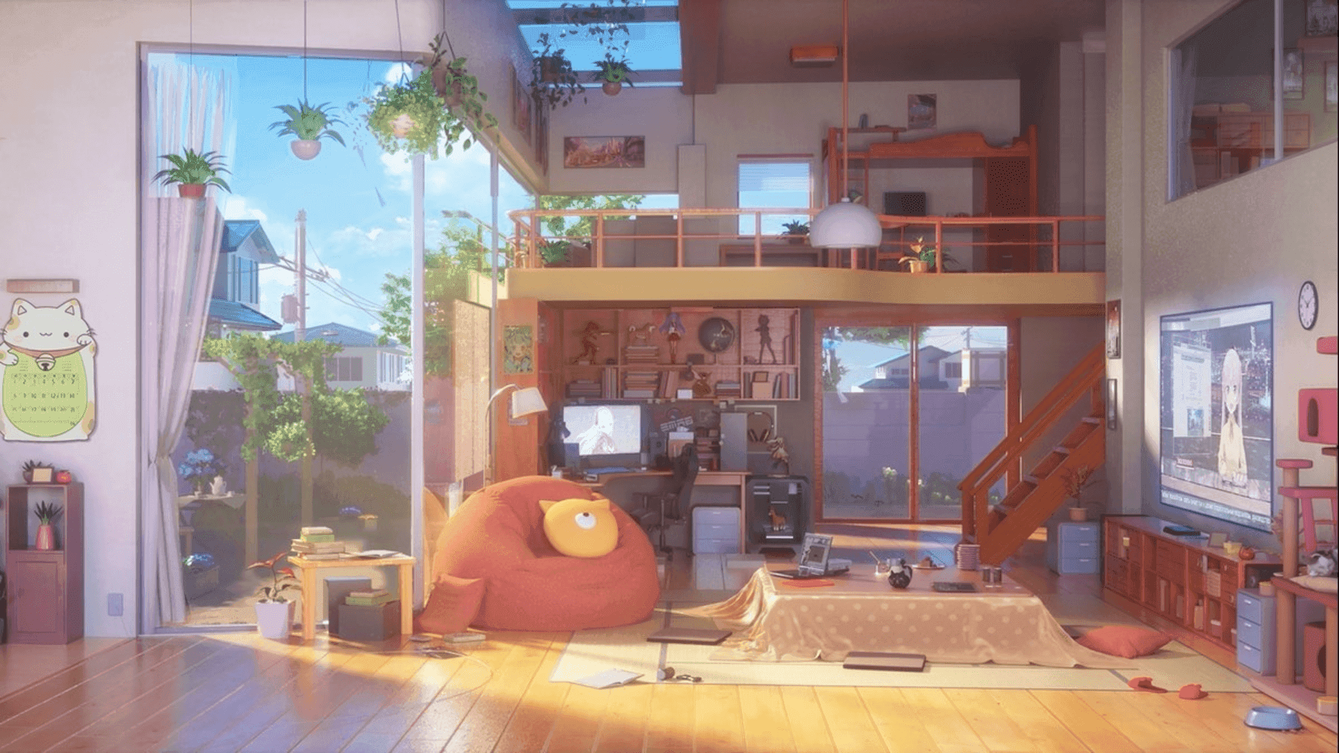 Download Unwind and Relax in this Cozy Anime Room | Wallpapers.com