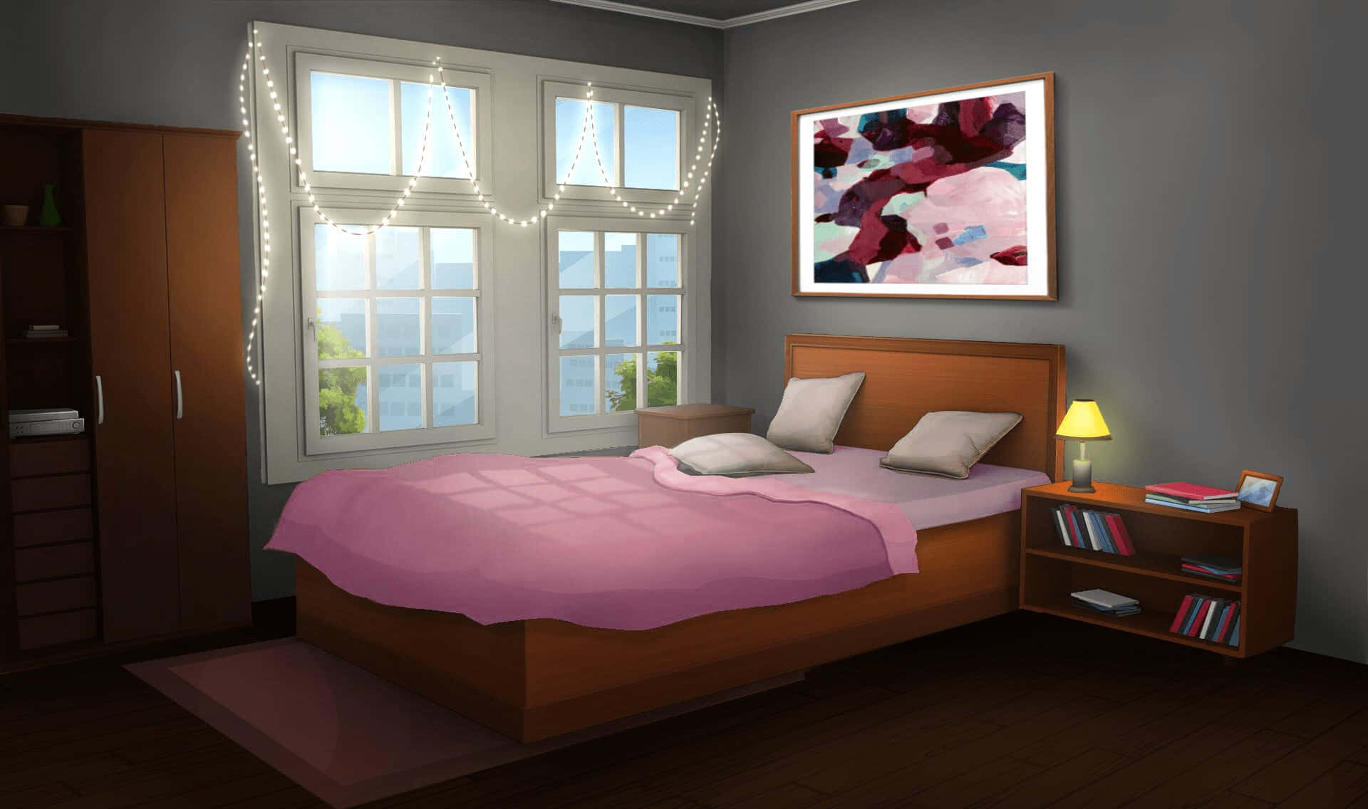 Einschlafzimmer Mit Einem Bett Und Einem Fenster