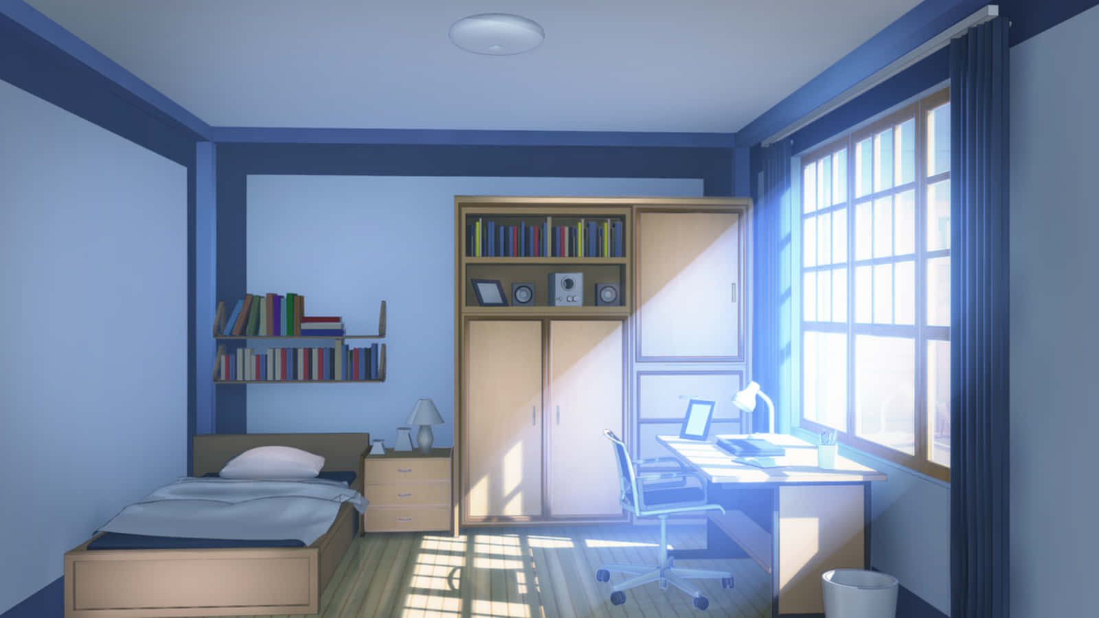 A Room With A Bed, Desk And A Window