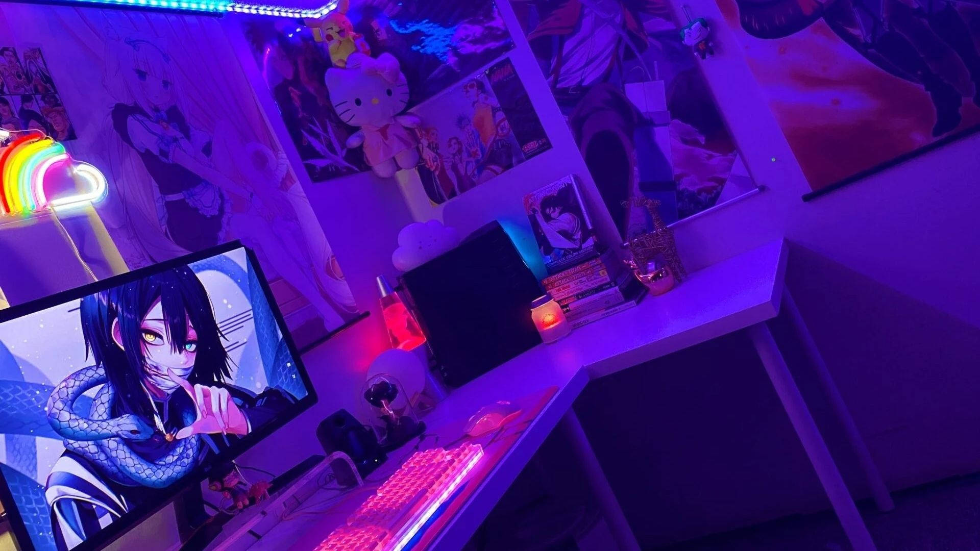 Download Anime Room With Led Wallpaper 