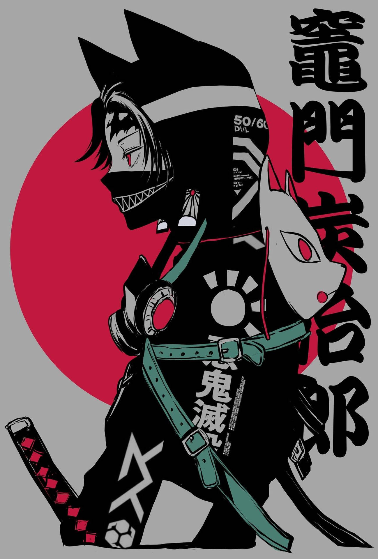 An Anime Samurai with an Intimidating Gaze Wallpaper