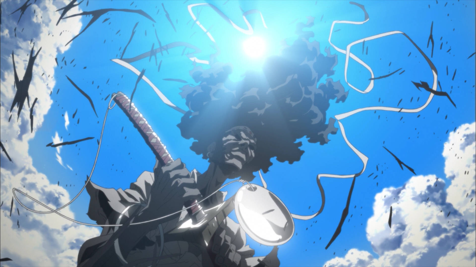 Anime Samurai Kriger skaber en mystisk fortryllende stemning. Wallpaper