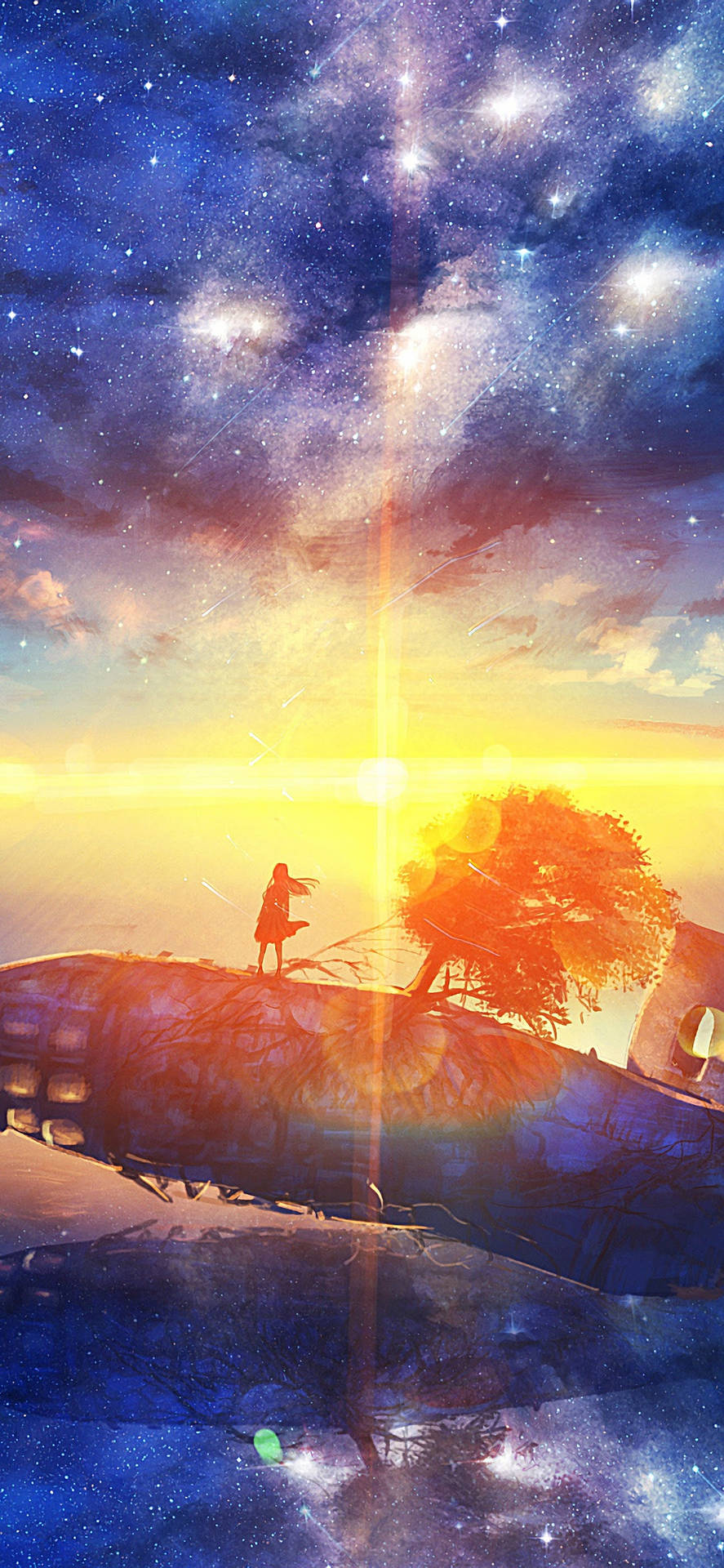 "Beautiful anime landscape captured in crystal clarity" Wallpaper