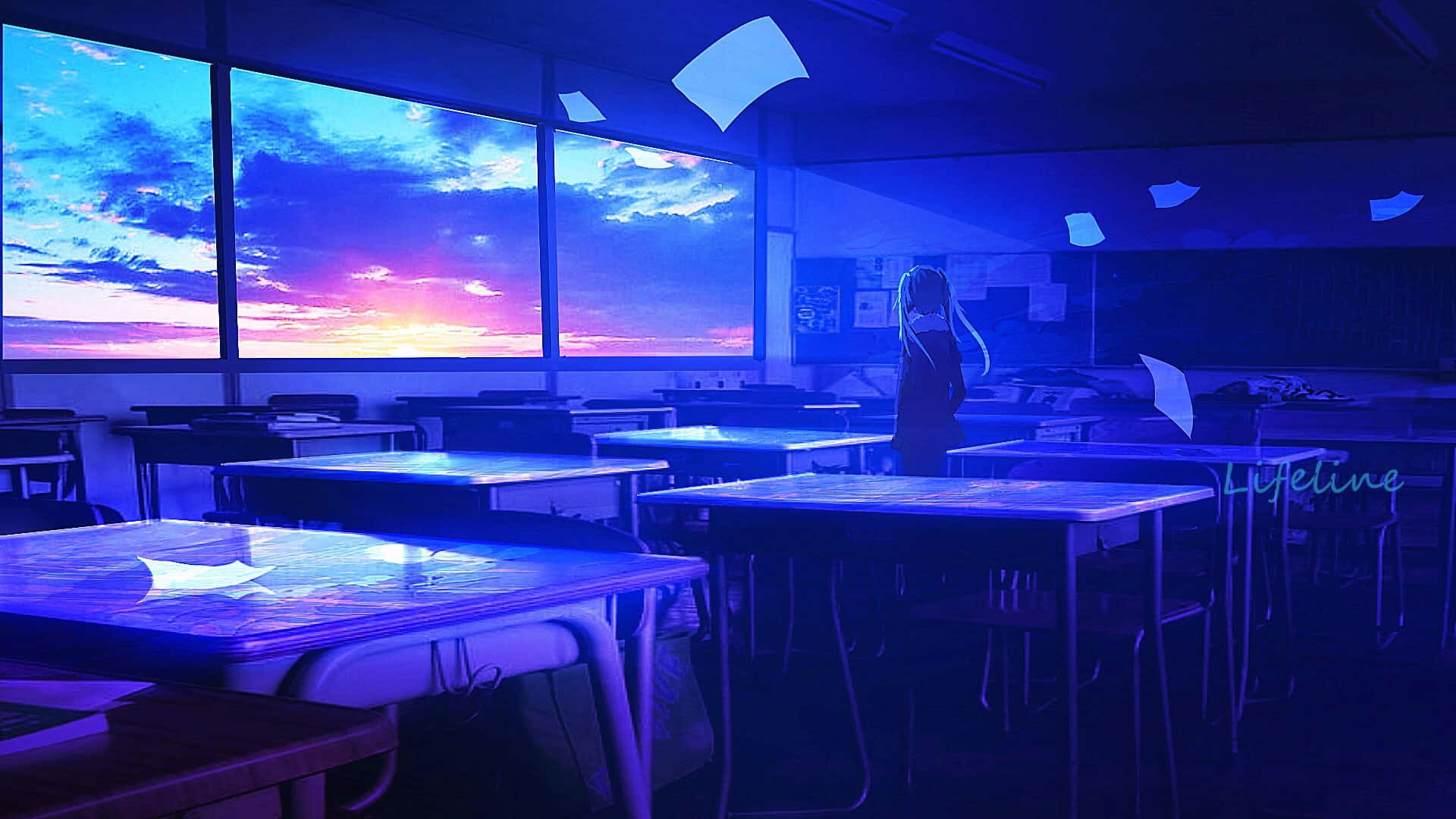 A Classroom With A Blue Sky