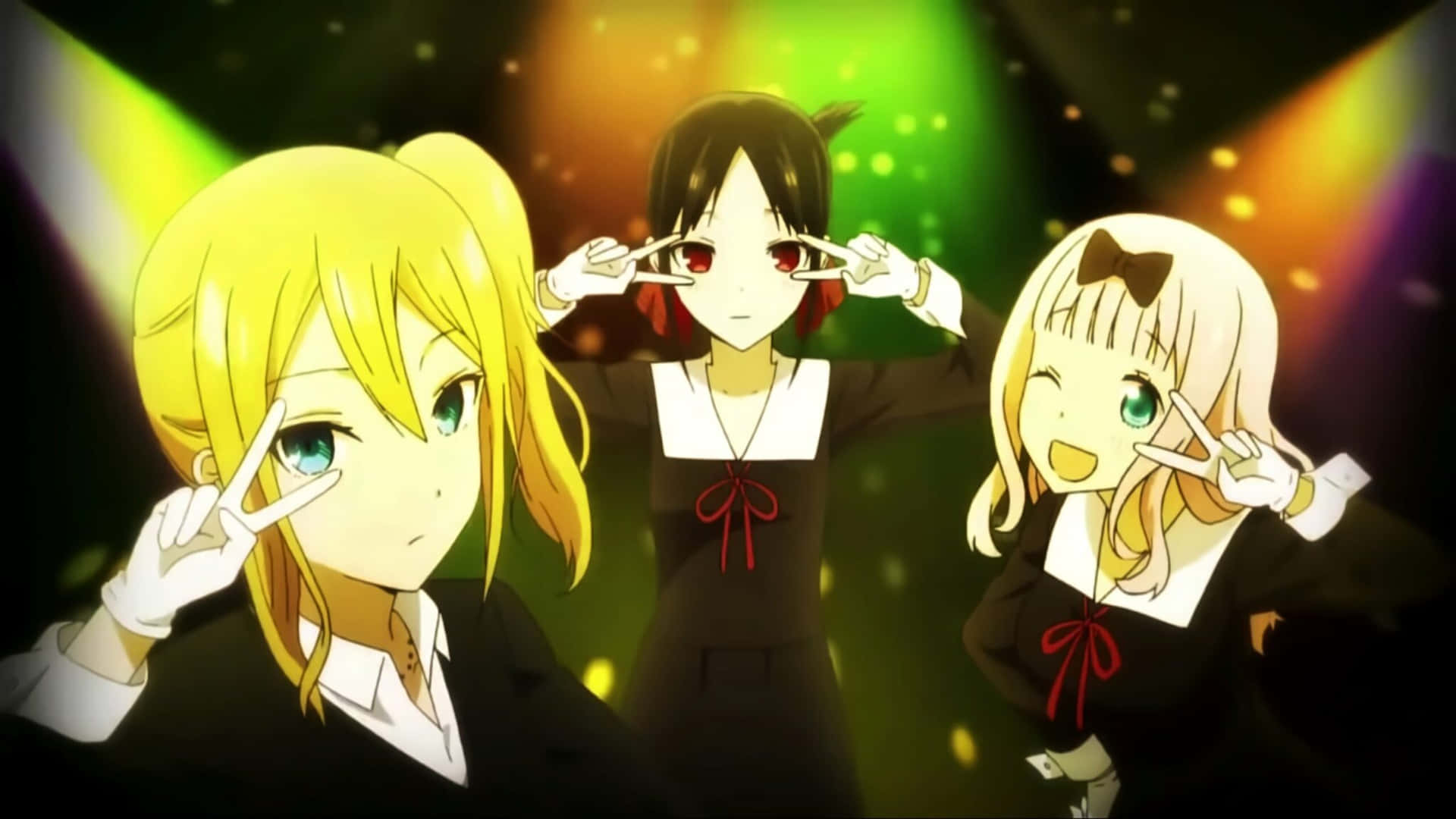 Grupode Chicas De Anime En Una Linda Fiesta Escolar Fondo de pantalla