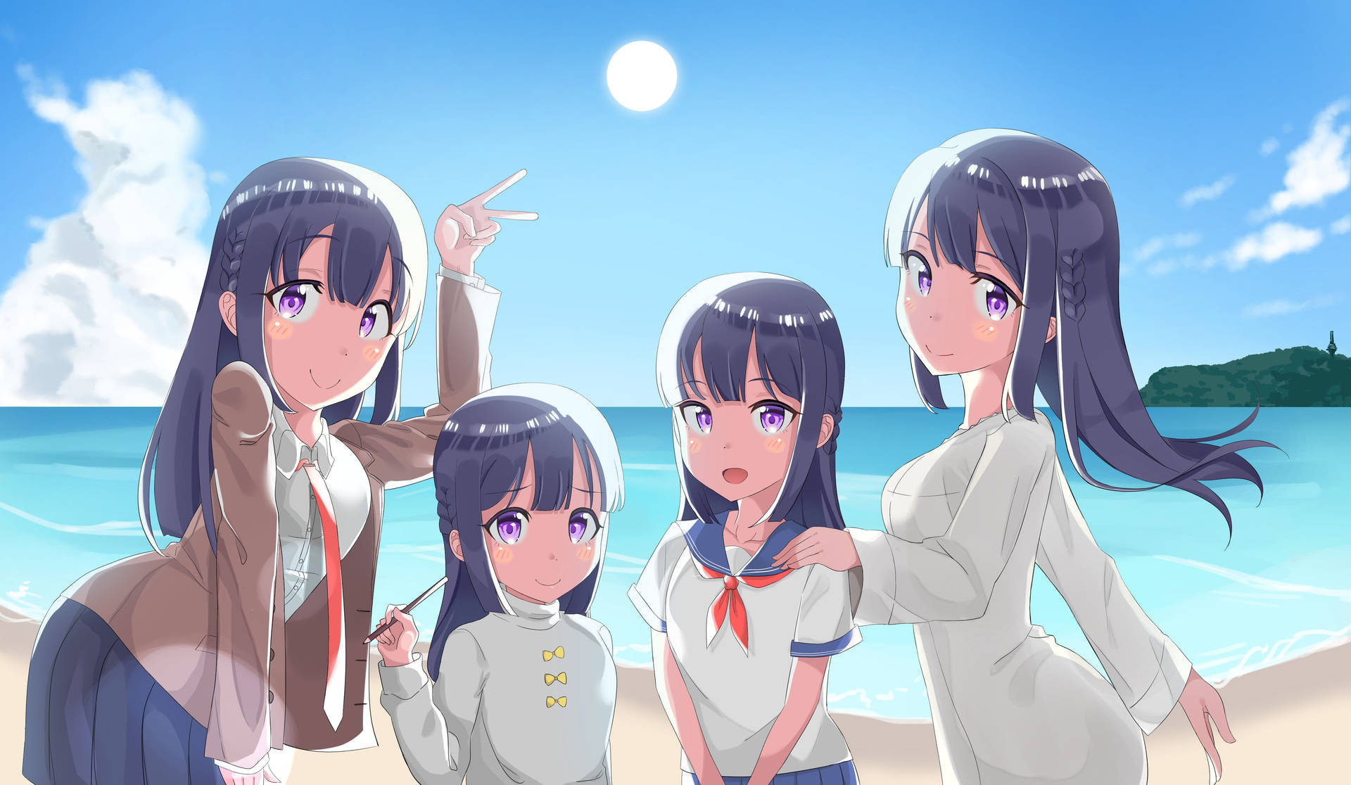 "anime School Girl Mai Sakurajima In Serene Pose" Wallpaper