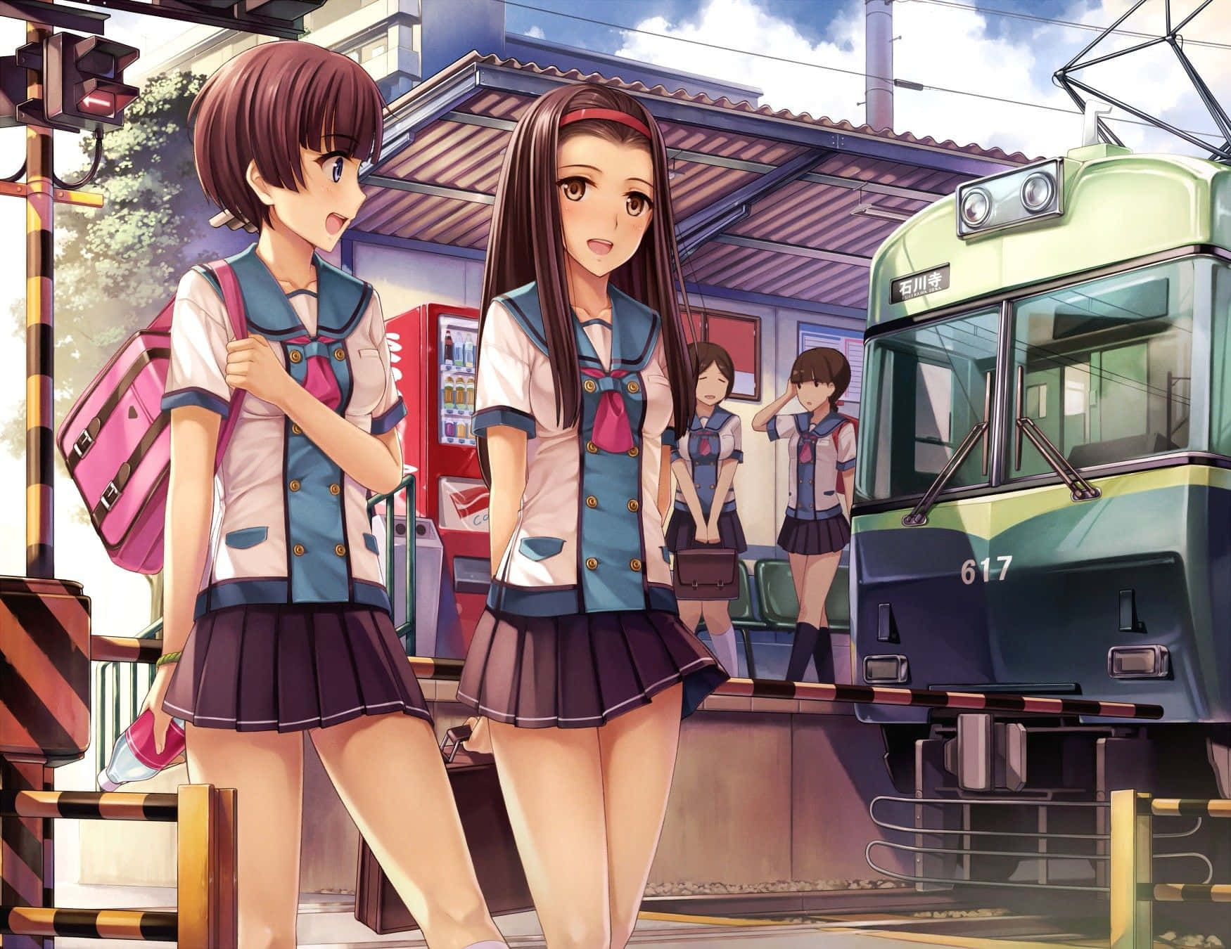 Anime School Girl Uniform Skirt Wallpaper