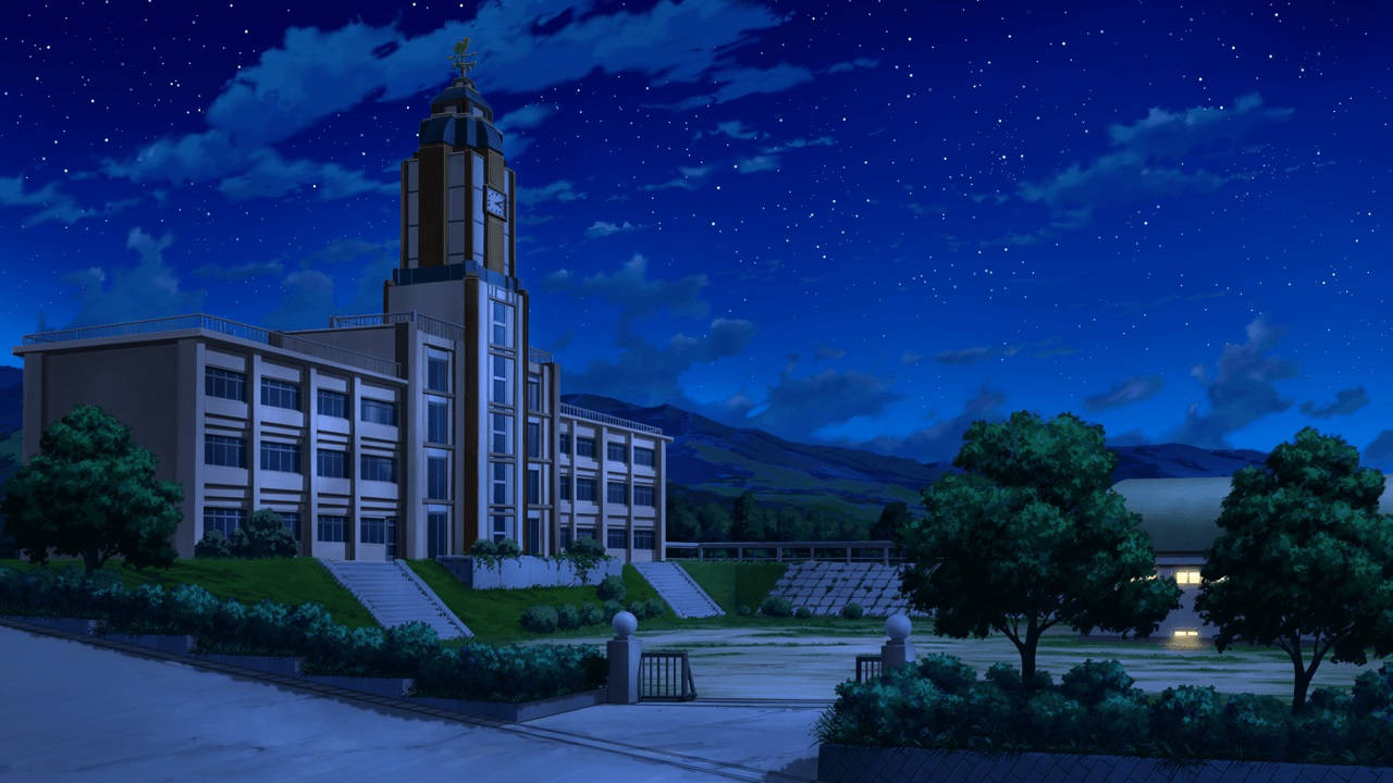 Anime School Scenery Hero High My Hero Academia At Night