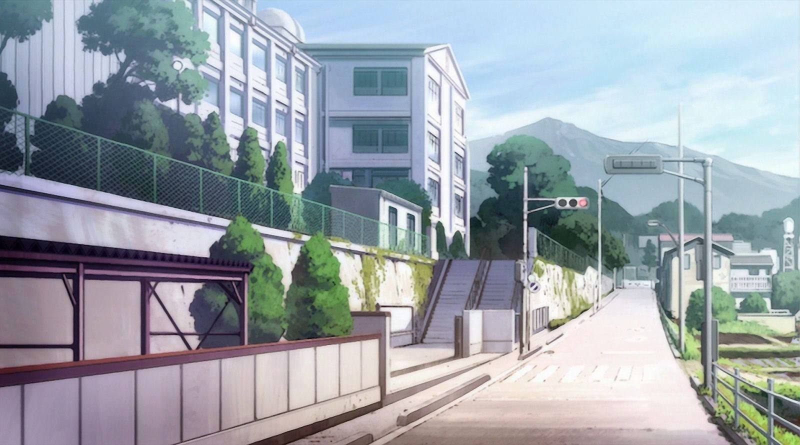 Anime School Scenery Saki Kiyosumi High School Wallpaper