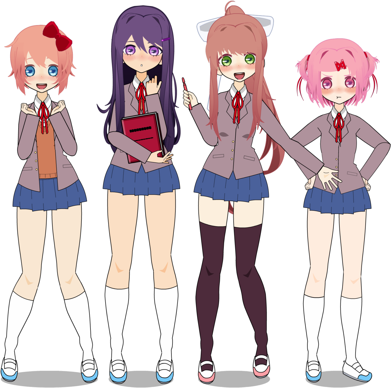 Anime Schoolgirls Variety PNG