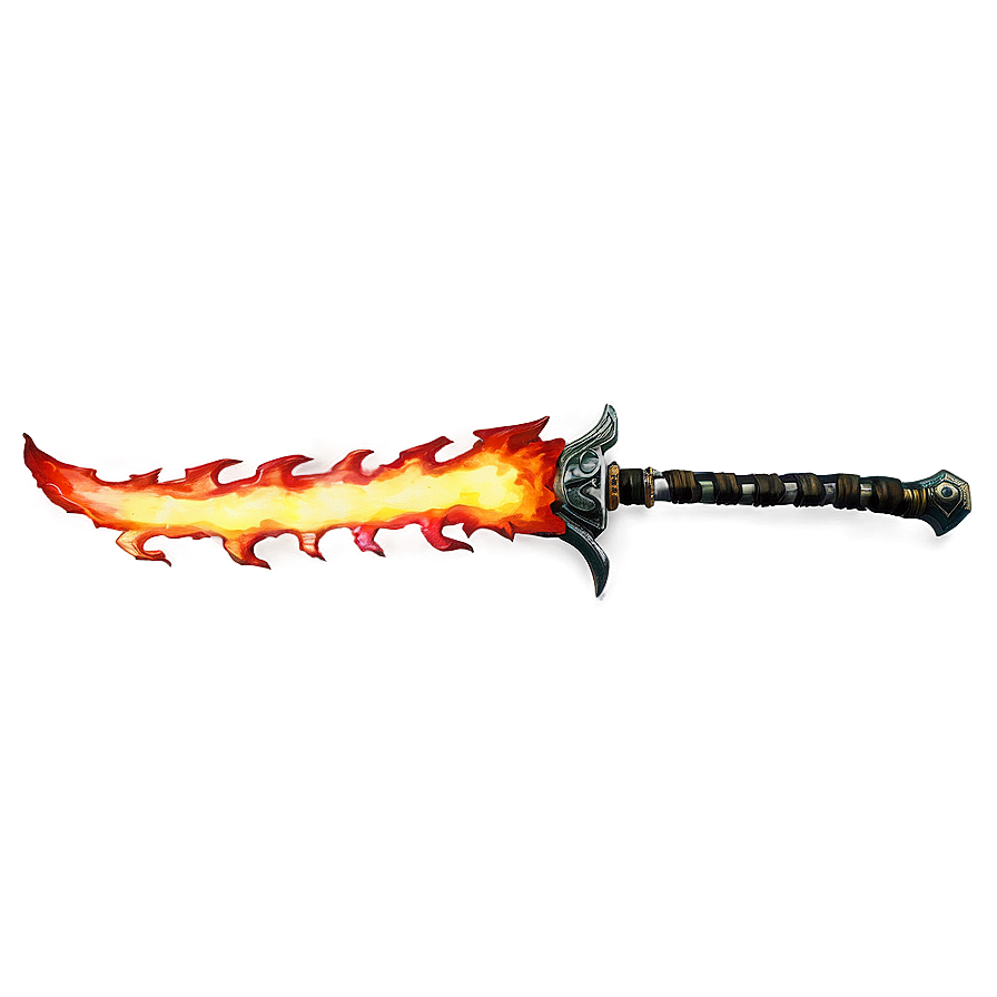 Anime Searing Fire Blade Png Nht PNG