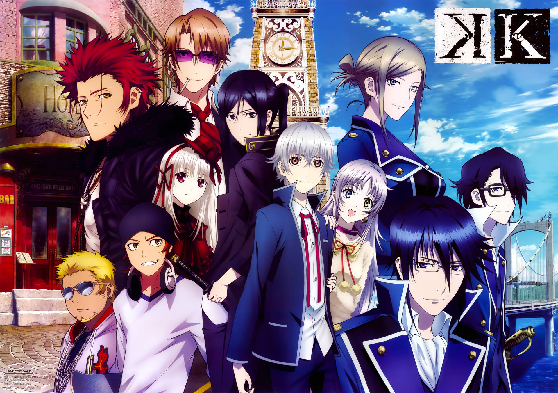 Anime Series K Red And Blue Teams Wallpaper