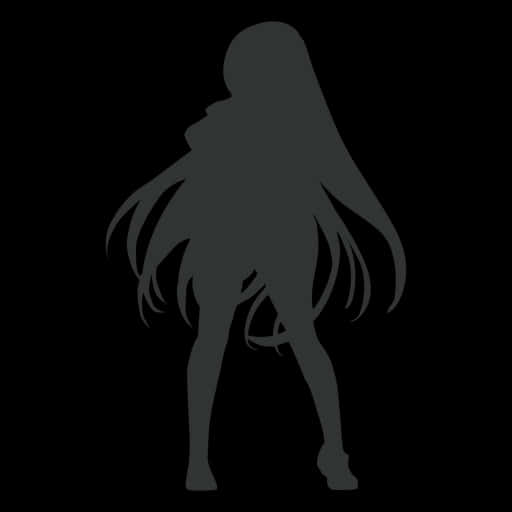 Anime Silhouette Girl Standing PNG