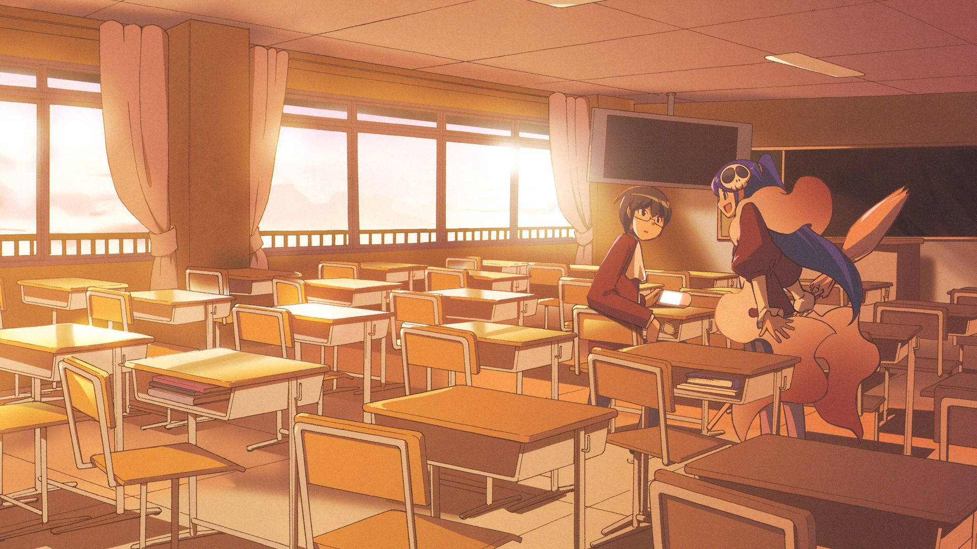 Anime Skolelandskab Verden Gud Kender Kun Keima Elucia Wallpaper