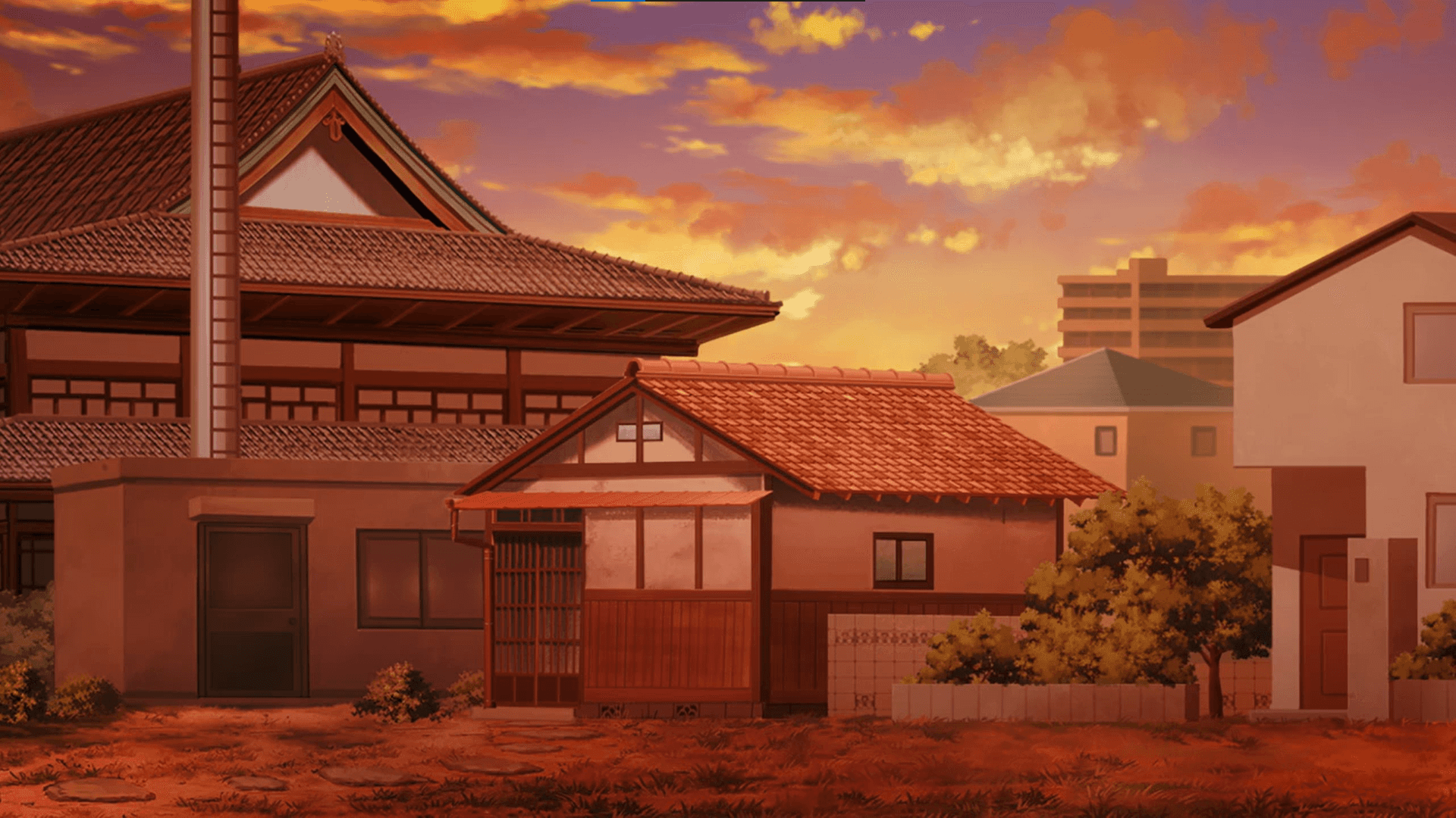 Einblick Von Oben: Ein Wunderschöner Anime-himmel Als Hintergrund