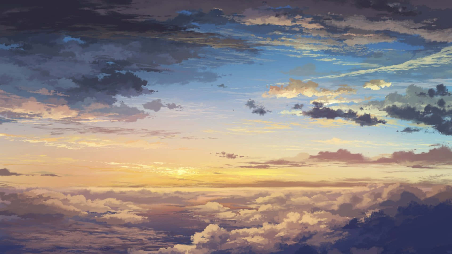 Gepå En Magisk Resa Med Anime Sky Bakgrunder
