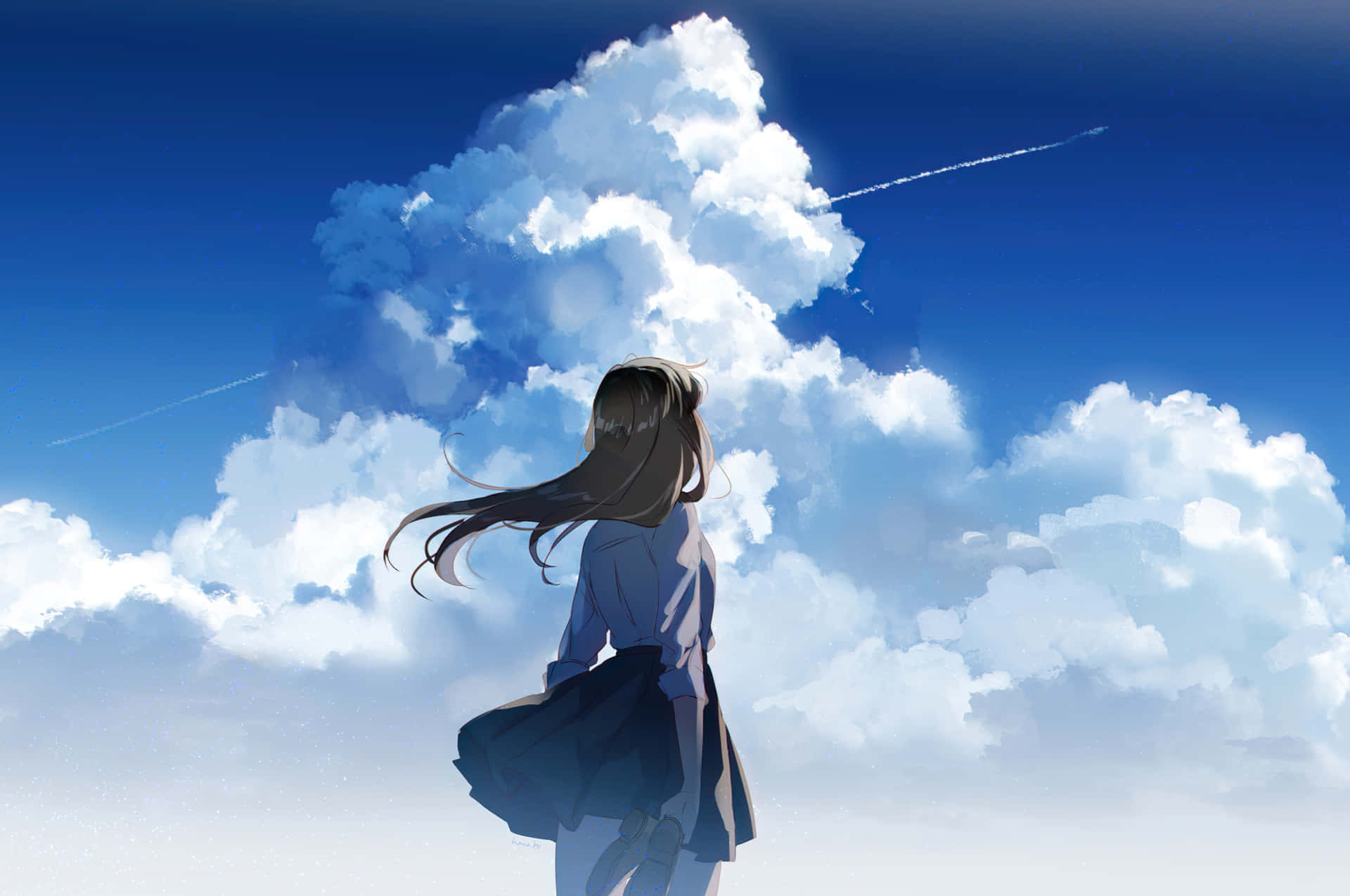 Enjoy this beautiful anime sky and dream away