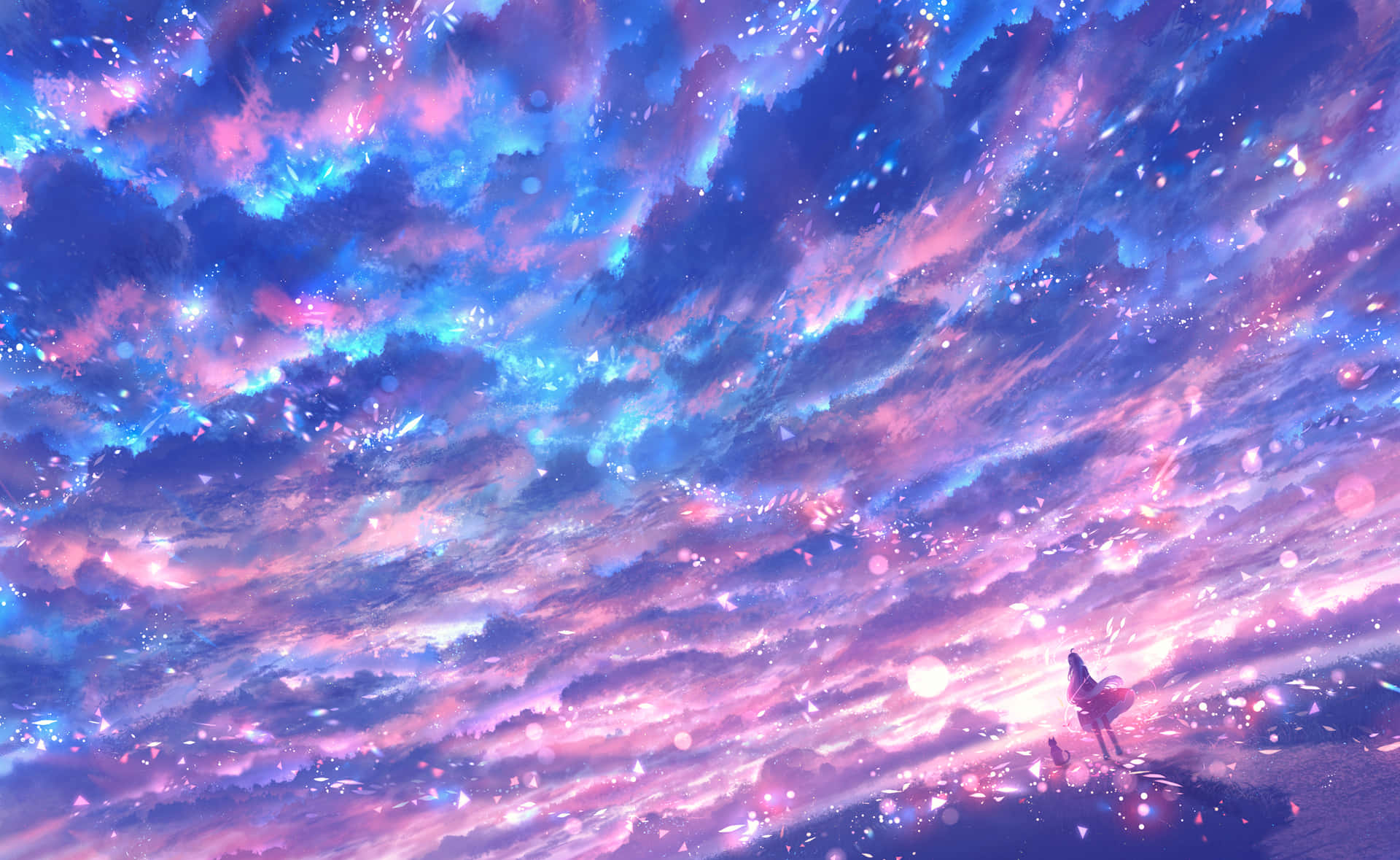 Lassensie Sich Inspirieren, Während Sie Auf Diesen Anime Sky Vista Blicken.