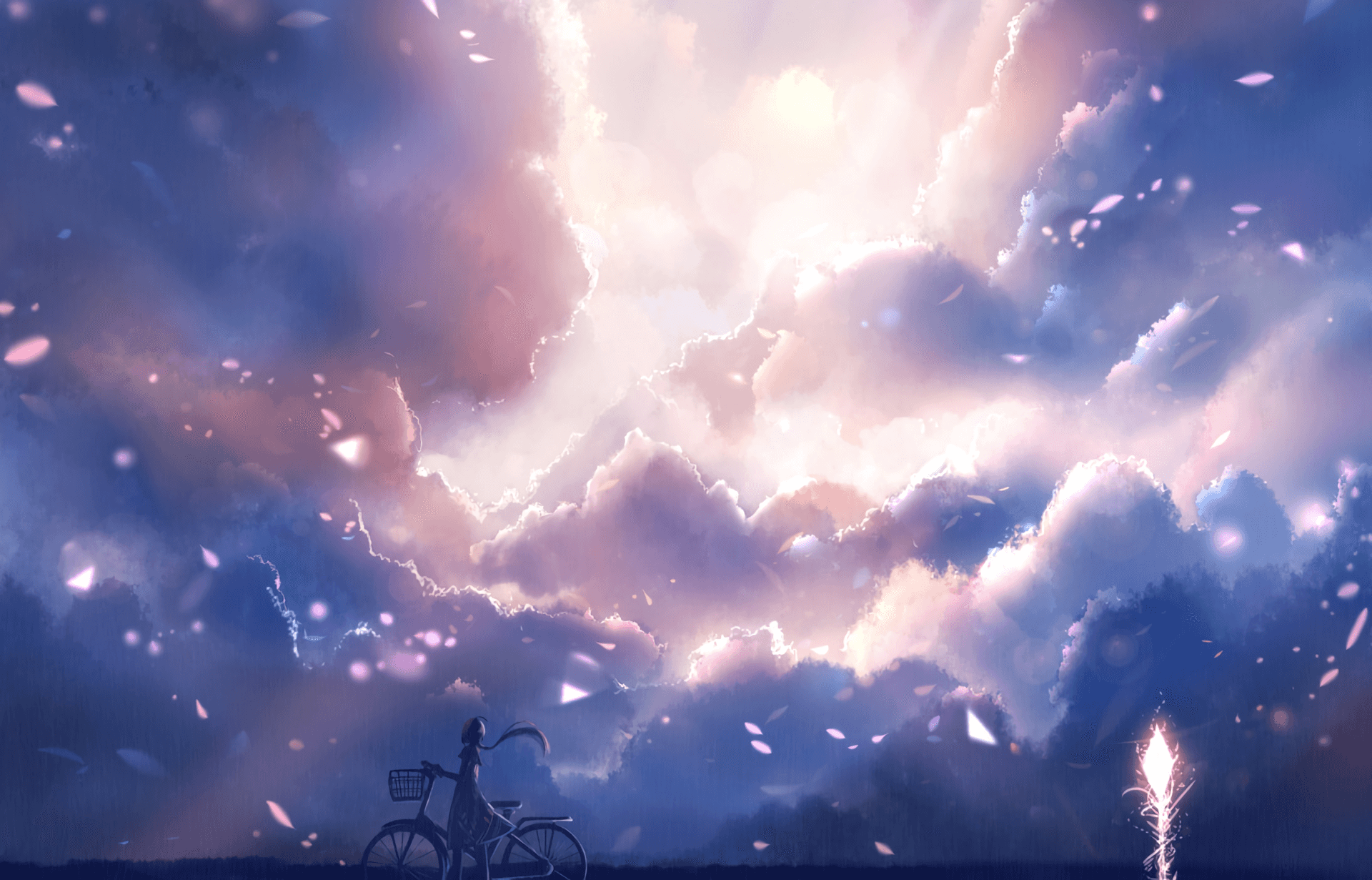Look up and find endless possibilities in this anime-themed sky.