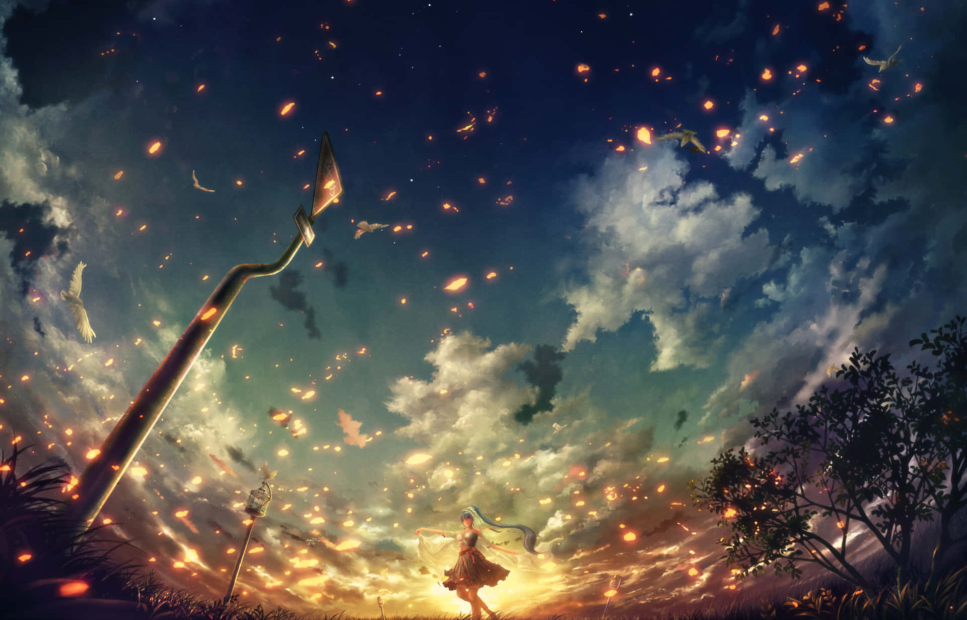 'bewunderedie Schönheit Von Anime Himmel'