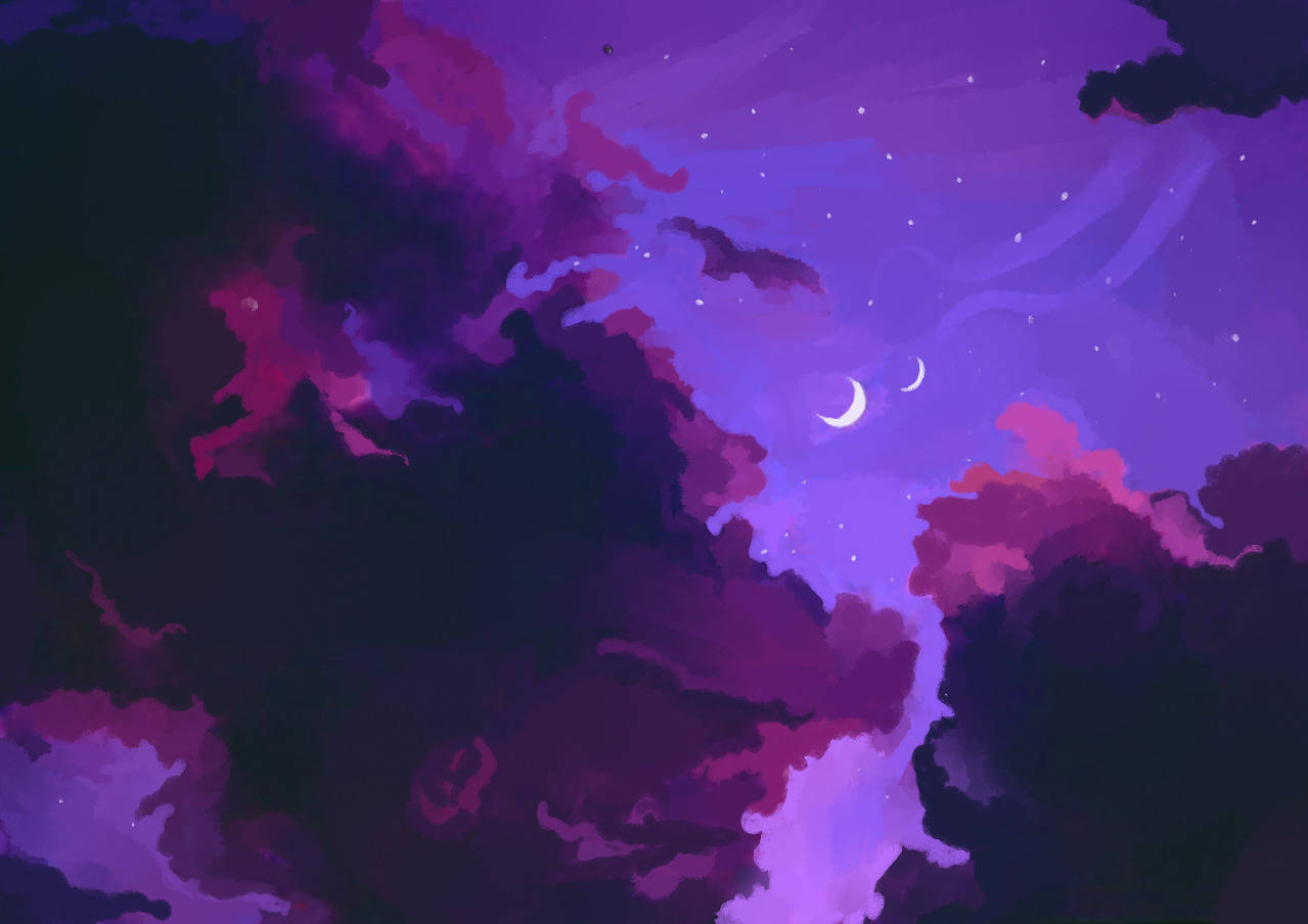 dark purple almost dark anime night sky - Playground
