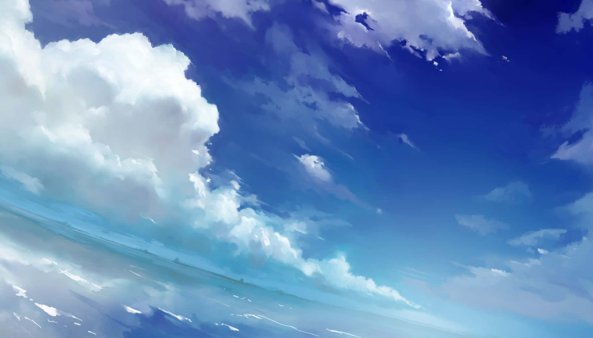 Denmajestätiska Anime Himmelen. Wallpaper