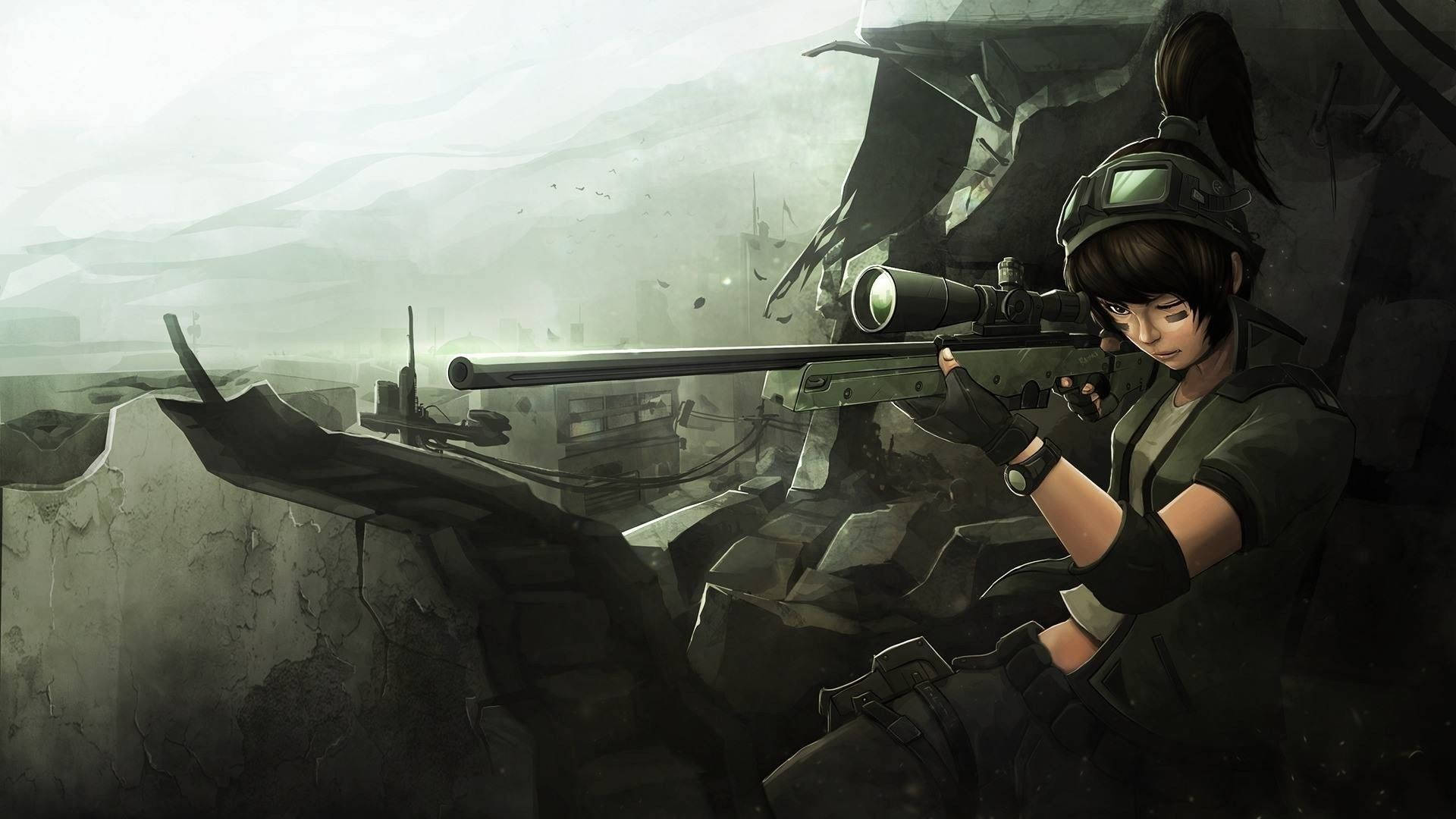 Anime Sniper Girl Wallpaper