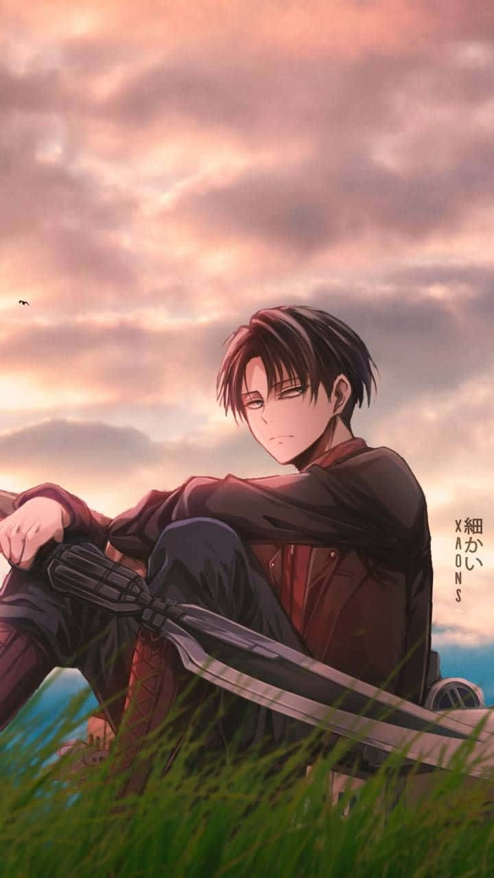 "anime Soldier's Determination - Levi Ackerman" Wallpaper
