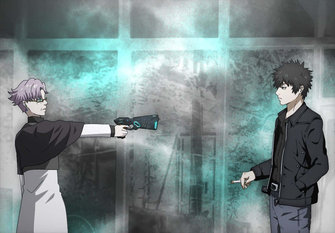 Anime Standoffin Dystopian Setting Wallpaper