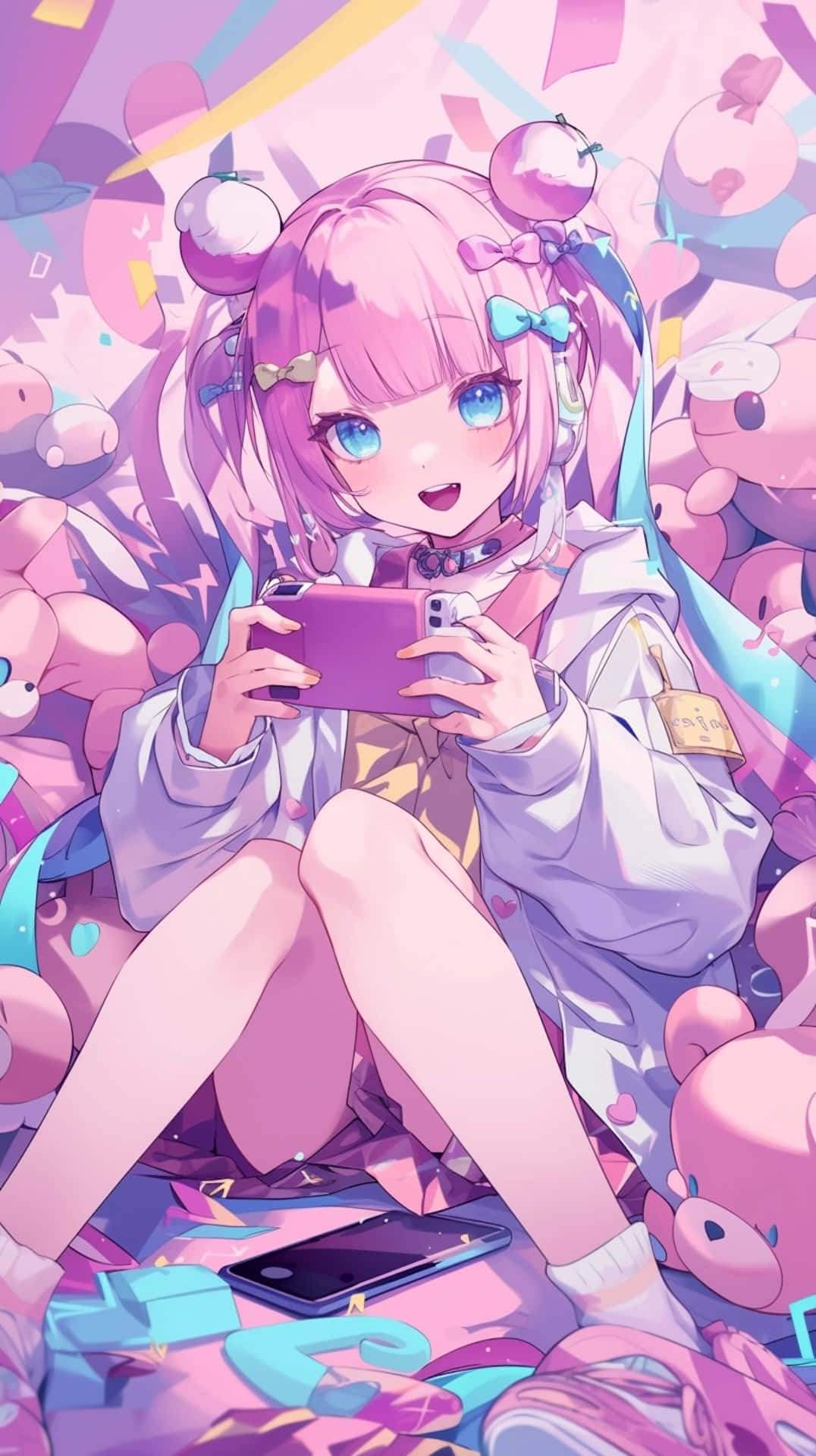 Anime Streamer Girl Gaming Wallpaper